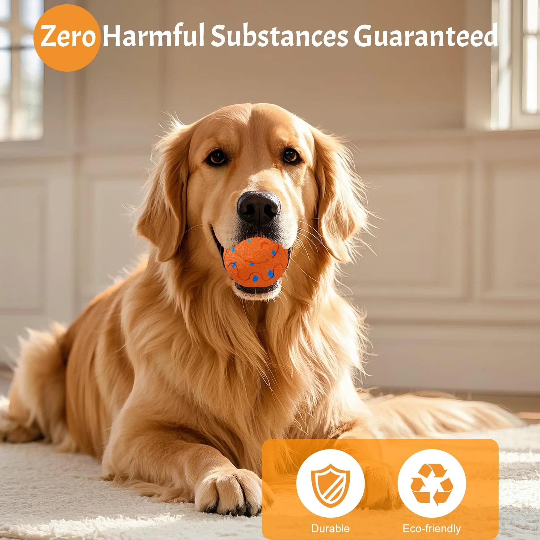Jouet interactif pour chien, jouet pour chien à mouvement automatique et roulant avec 3 modes, balle intelligente activée par le mouvement pour chiens M/L, rechargeable par USB, E-TPU résistant à la