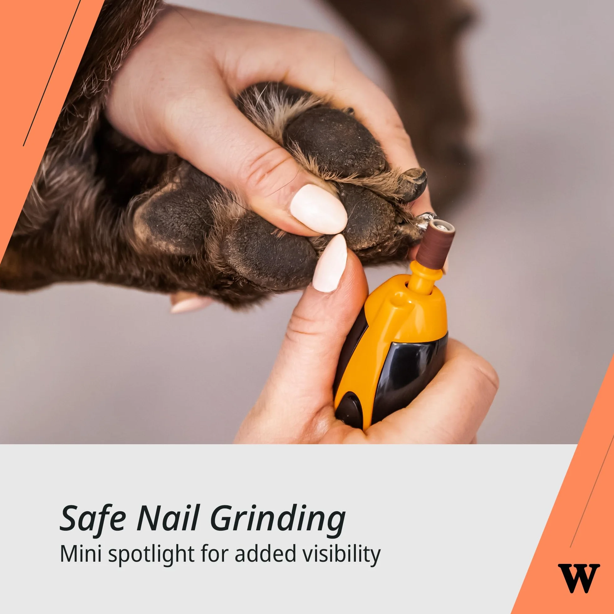 Wahl Pet Nail Grinder - Outil pour Couper Les Griffes des Animaux, Lime à Ongles silencieuse et légère pour Chiens, 2 Vitesses, sûre et Douce, Orange