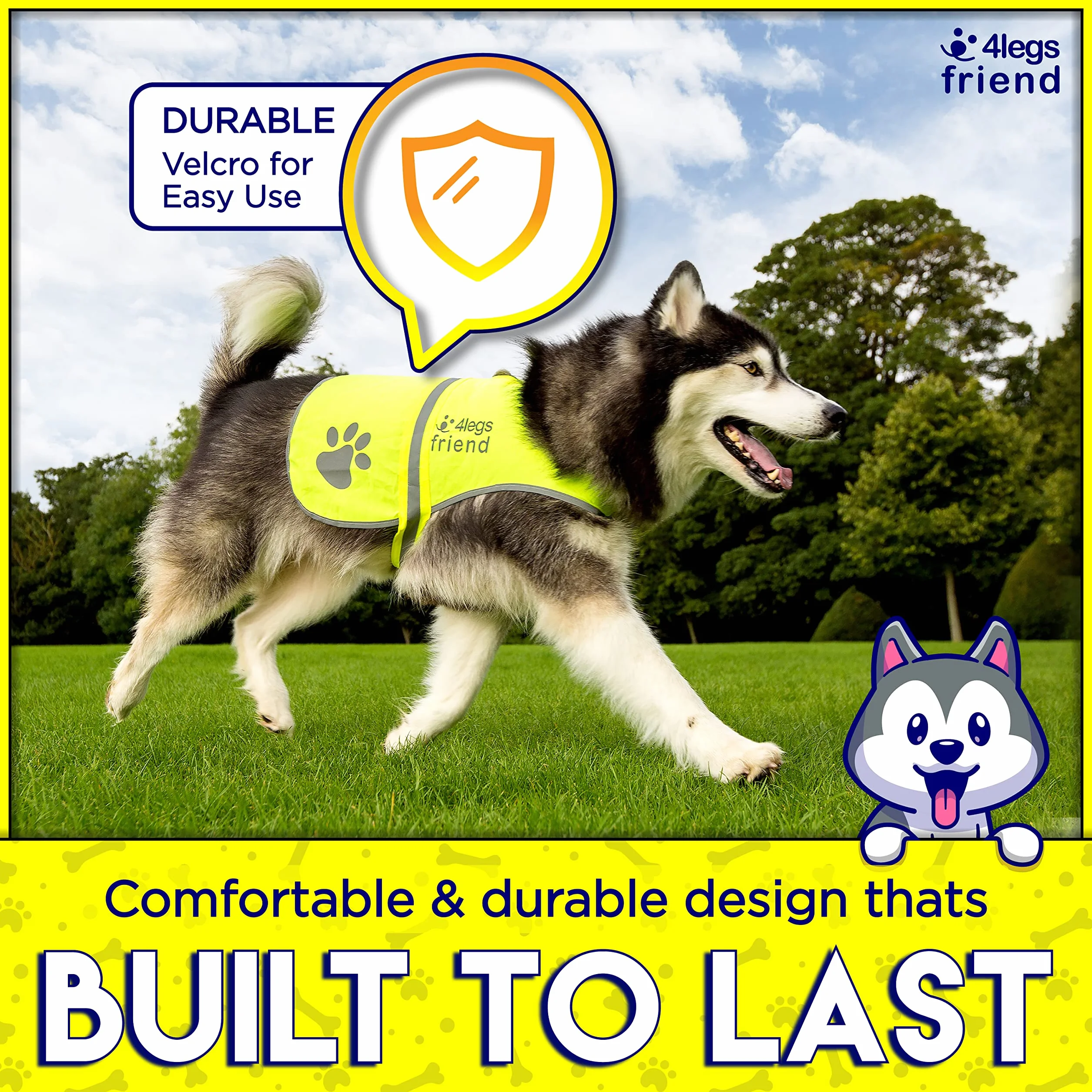 Gilet de Sécurité Réfléchissant pour Chien Haute Visibilité 5 Tailles XL