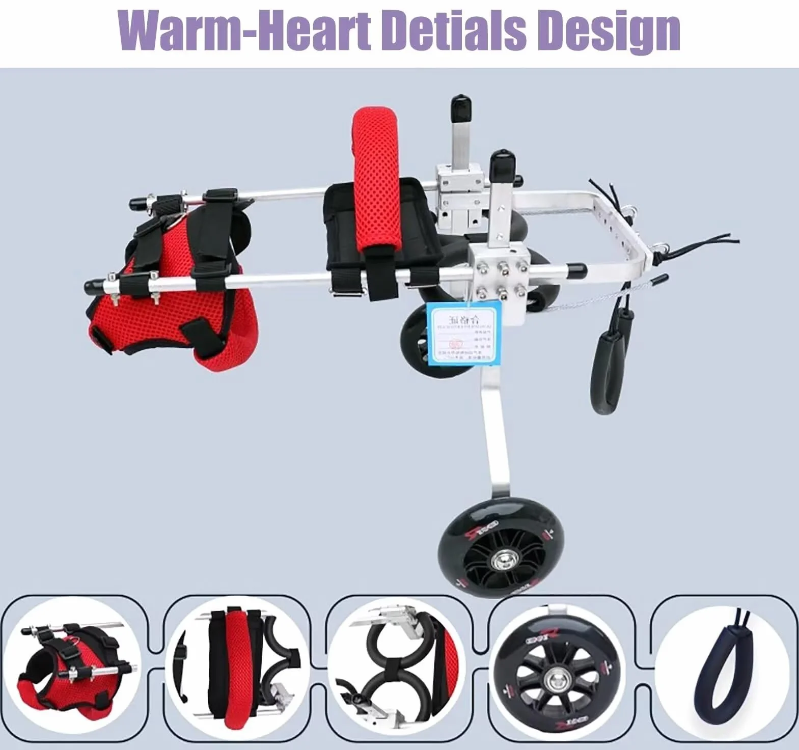 Fauteuil roulant pour chat paralysie patte arrière aluminium PET Walking Equipment Rehab trainer taille M