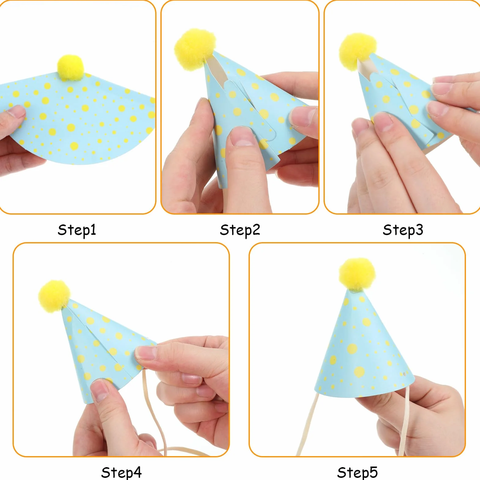 Lot de 10 mini chapeaux de fête colorés pour chien mignon avec pompons pour chatons, lapins, chiens et animaux en peluche, chapeau conique réglable pour anniversaires et célébrations