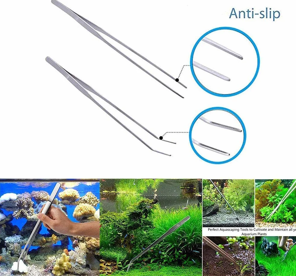 Signstek Ciseaux Aquarium 5 en 1 Acier Inoxydable Outil Aquascaping