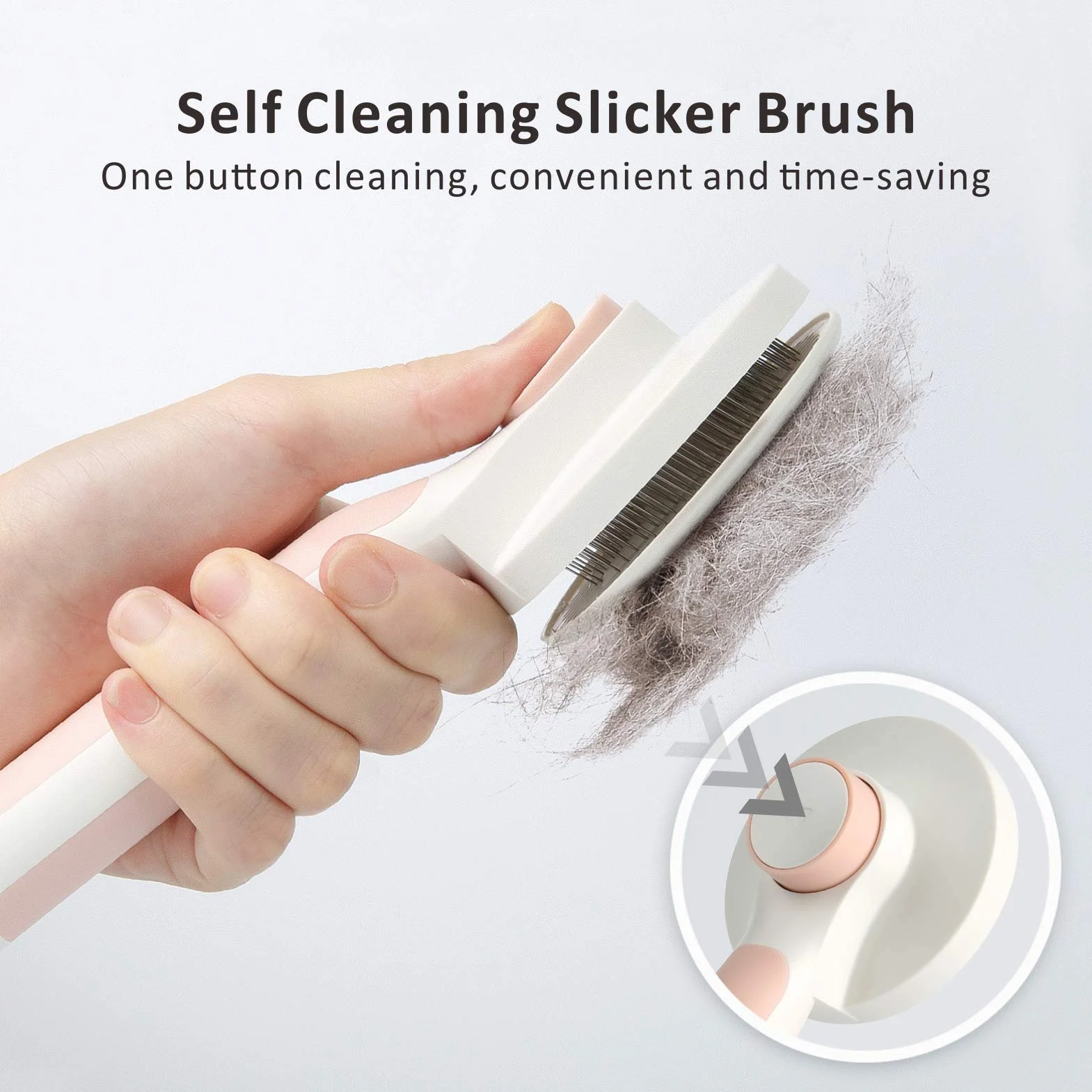 Baytion Brosse Autonettoyante Chiens Chats Long Court Anti-Poil