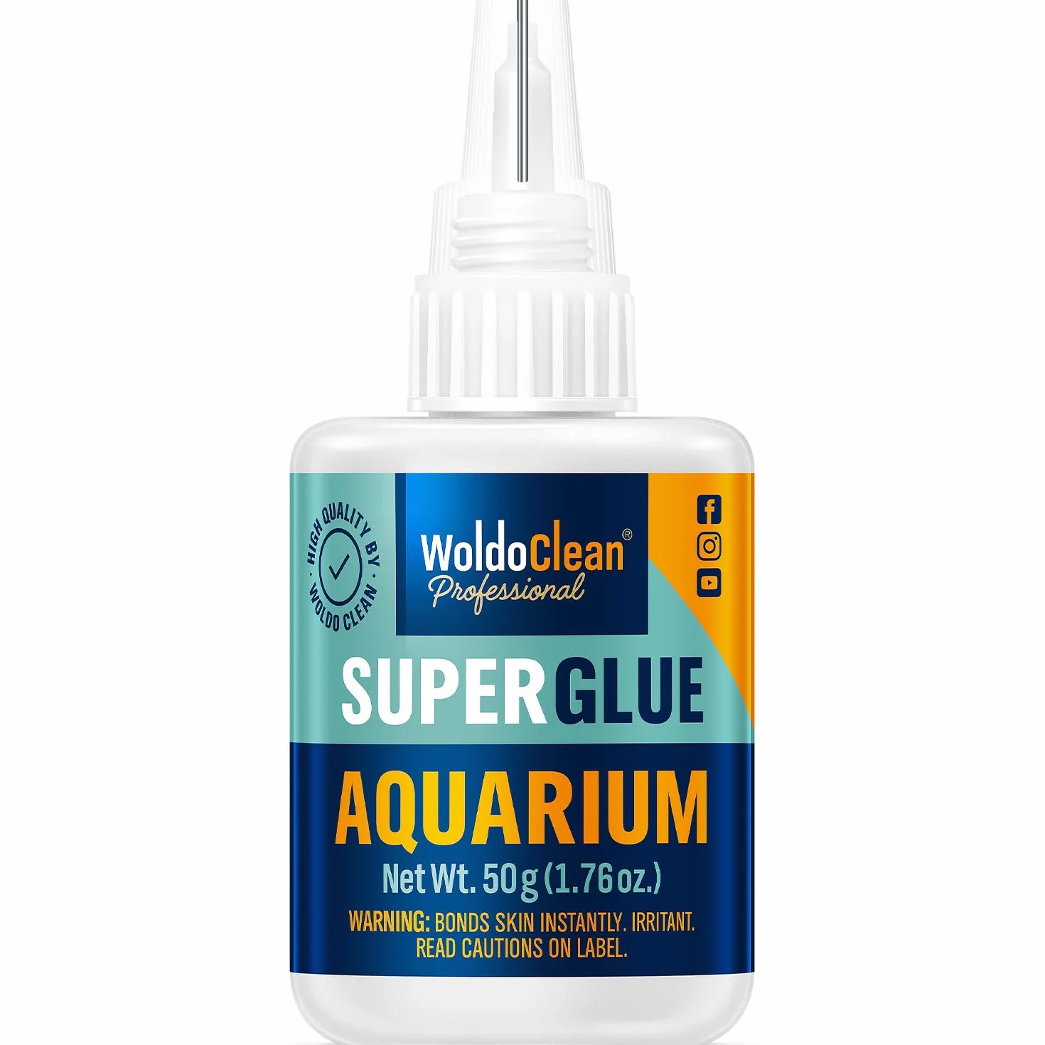 WoldoClean Colle Aquarium Colle Plante 50g Gel - Super Glue Forte pour Aquascaping, Colle Coraux Mousse, Colle Pierre Récif, Cyanoacrylate, Eau Douce, Transparent