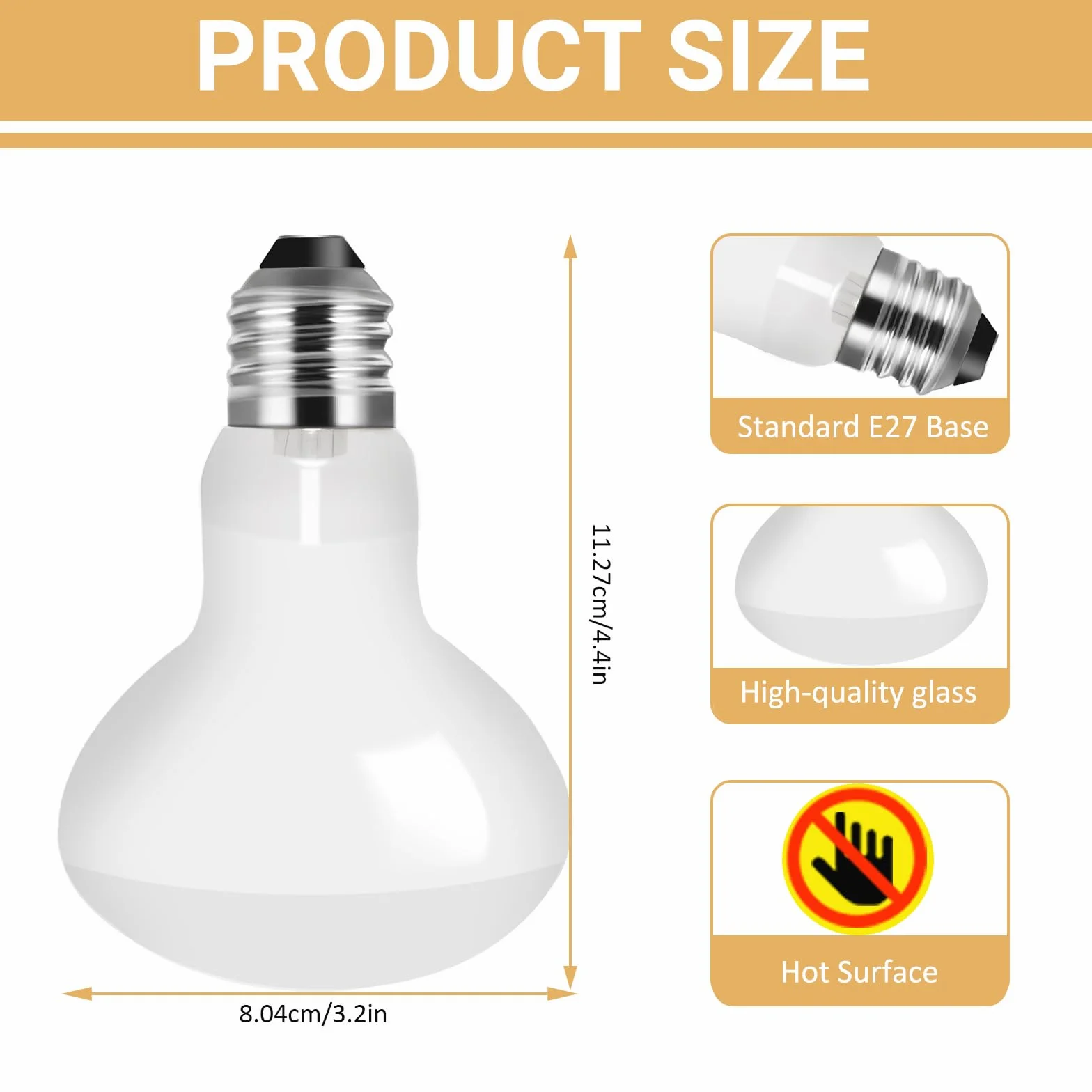 Caldarax Lot de 2 Ampoule Chauffante Reptile 50W AC 220V Basking Spot R80 UVA E27