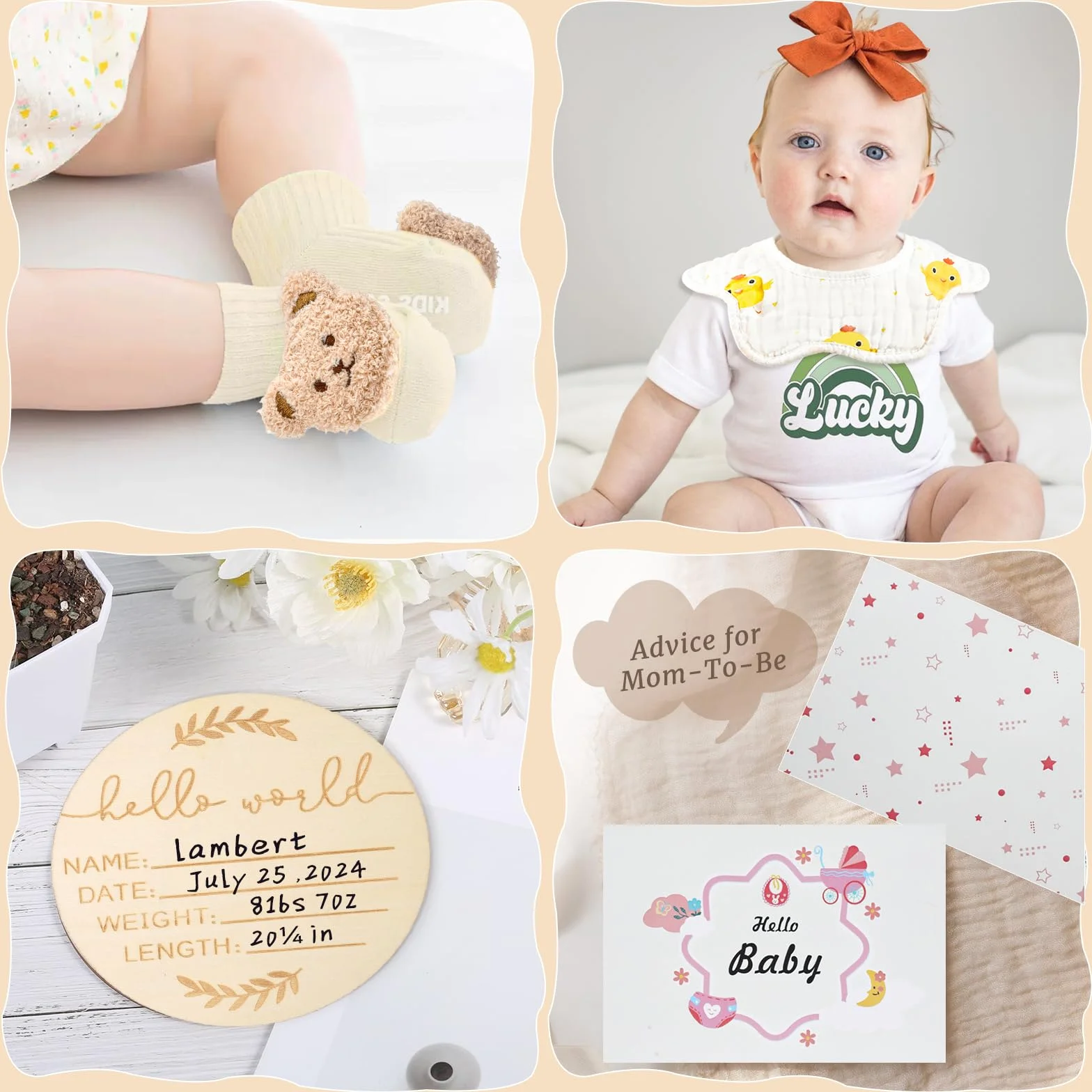 Coffret Naissance Fille Garcon avec Barboteuse Bebe Serviettes Bain Bavoir Chaussettes Hochet