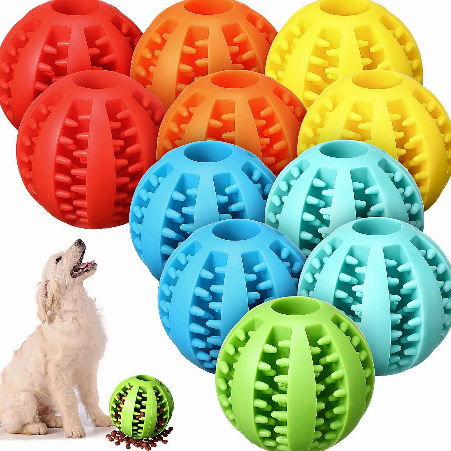 Lot de 12 balles de friandises interactives en vrac pour chien - Balles distributrices de balles pour enrichissement de dentition - Pour l'ennui et la stimulation du cerveau - Pour les garder