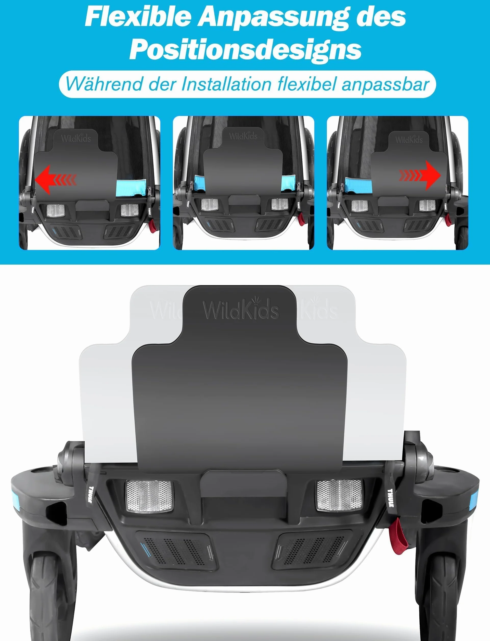 WildKids Garde-boue réglable pour remorque vélo Thule Chariot 2017-2023 Sport Cross Cab Lite