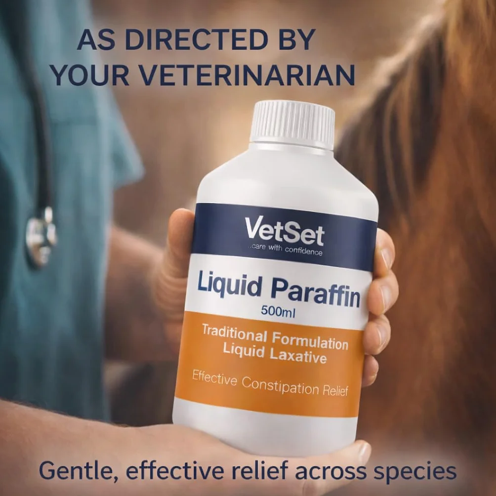 Paraffine liquide 500 ml Laxatif traditionnel adoucissant fécal chevaux chiens agneaux bovins