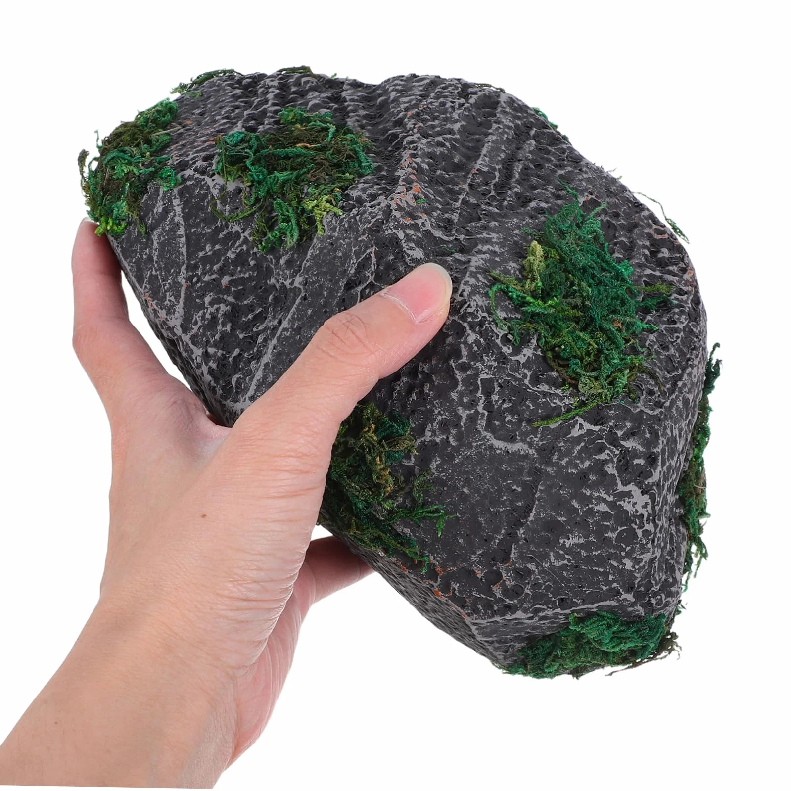 Faux Rocher Décoratif Mousse pour Aquarium Terrarium Reptile Cachette Tortue