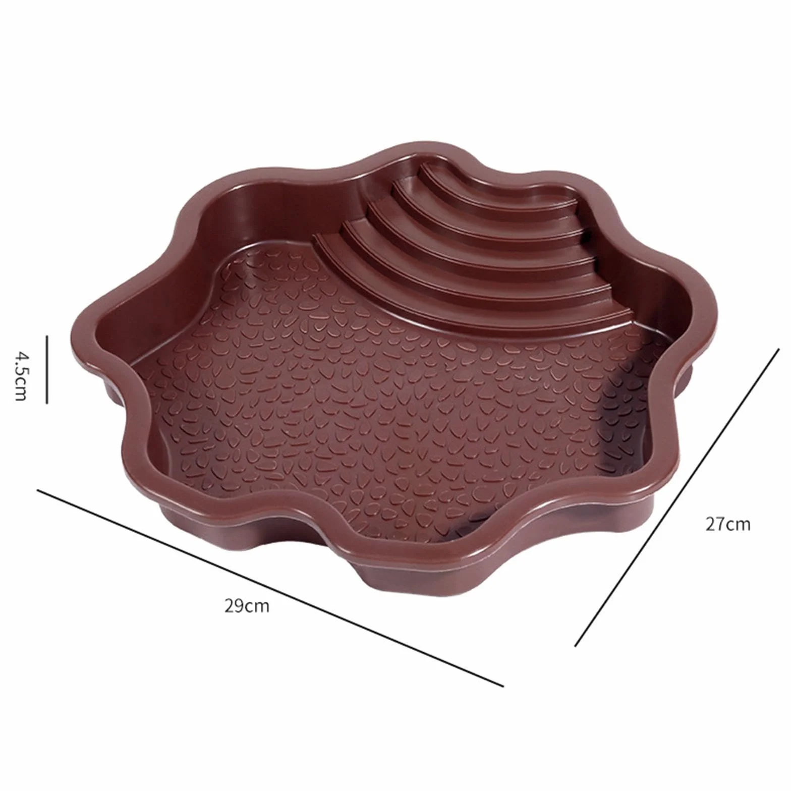 MagiDeal Bol de Bain d'eau pour Tortue, Piscine pour Reptiles avec Rampe, Rouge Brunâtre
