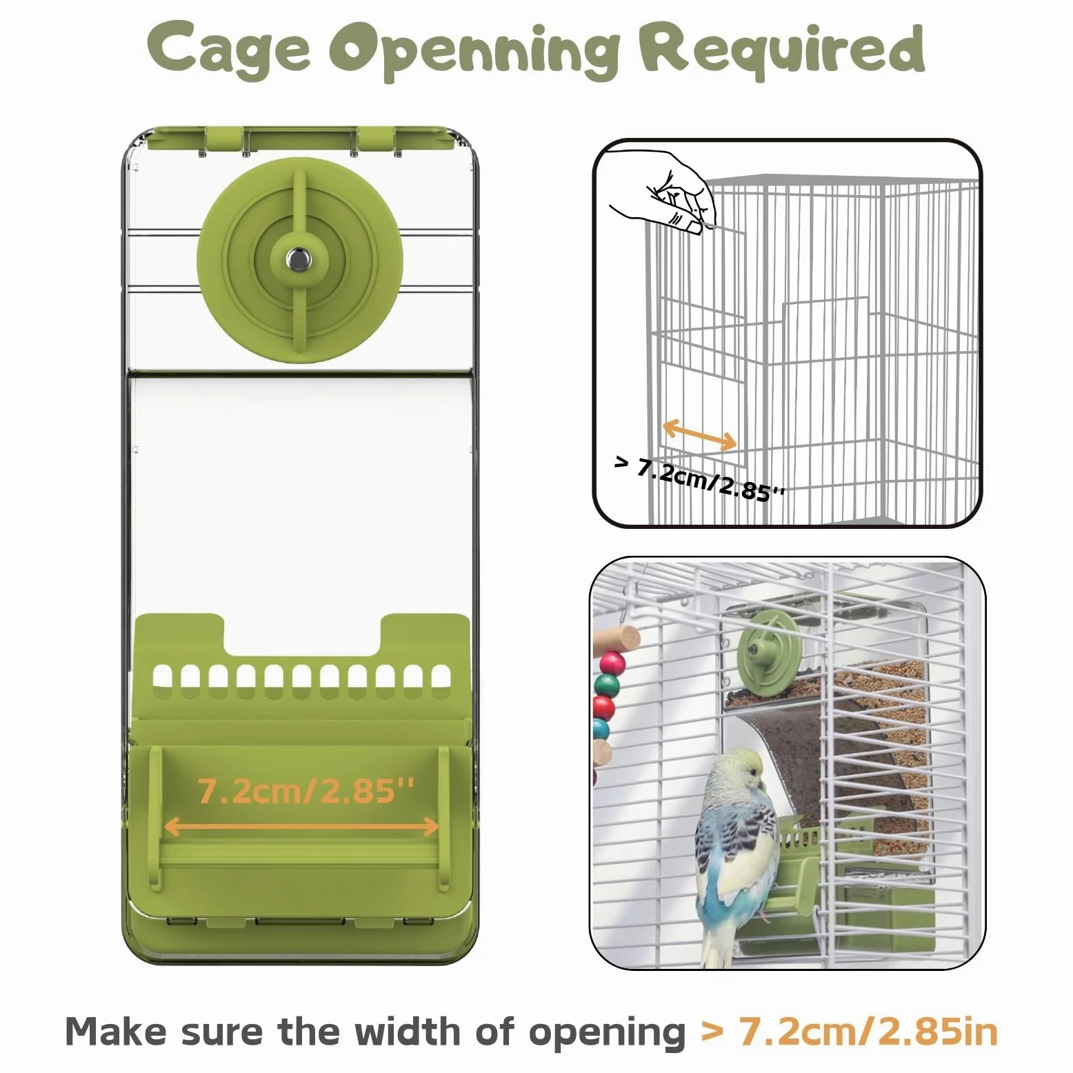 Distributeur d'eau sans désordre pour oiseaux, mangeoire automatique avec perchoir pour graines, perruches, canaris, calopsittes, pinsons, perruches (vert)
