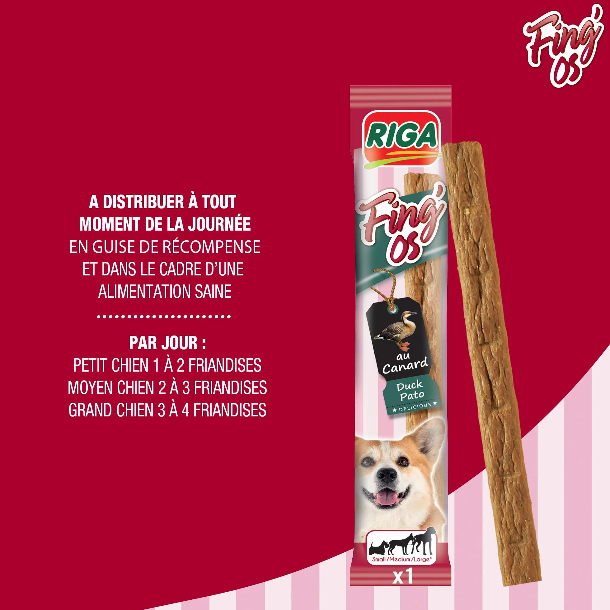 Jappy Tendre Stick Canard Friandise Chien Riche en Canard sans Sucre Ajouté 1 x 12g