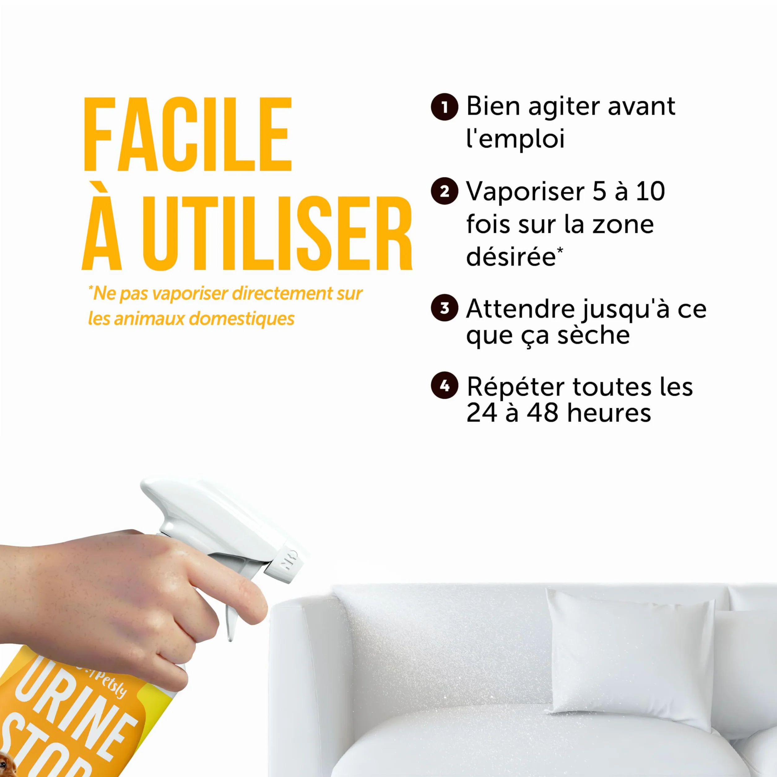 Petsly Anti Marquage Urinaire Chat Chien 500ml Non Tachant Triple Action Répulsif Intérieur Extérieur