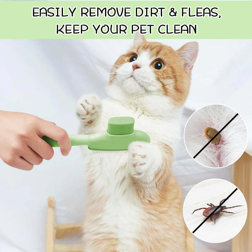 OFFCUP Peigne Autonettoyant pour Chats, Peigne de Toilettage avec Libération Bouton