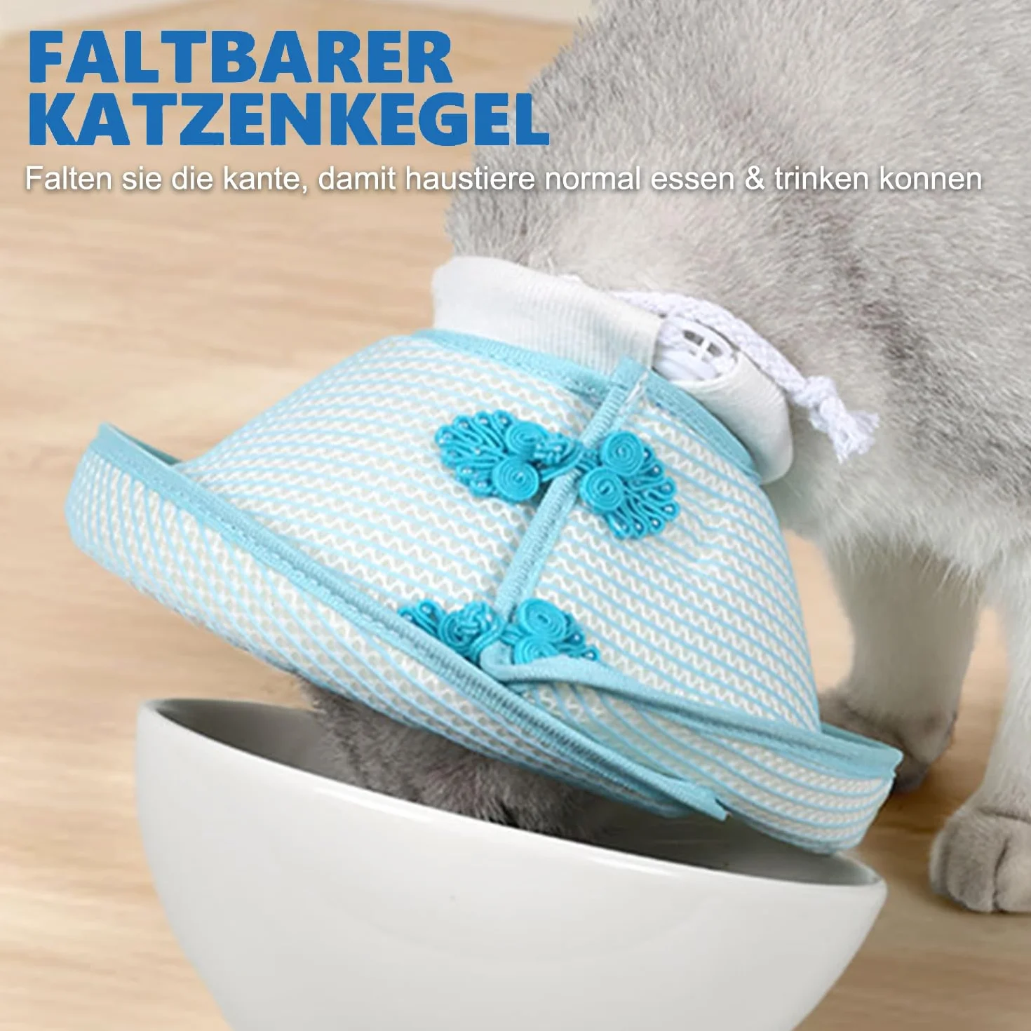 Collerette Chat Anti Léchage Doux Ajustable Collier de Récupération pour Chats Chaton Empêche Lécher Plaies (M)