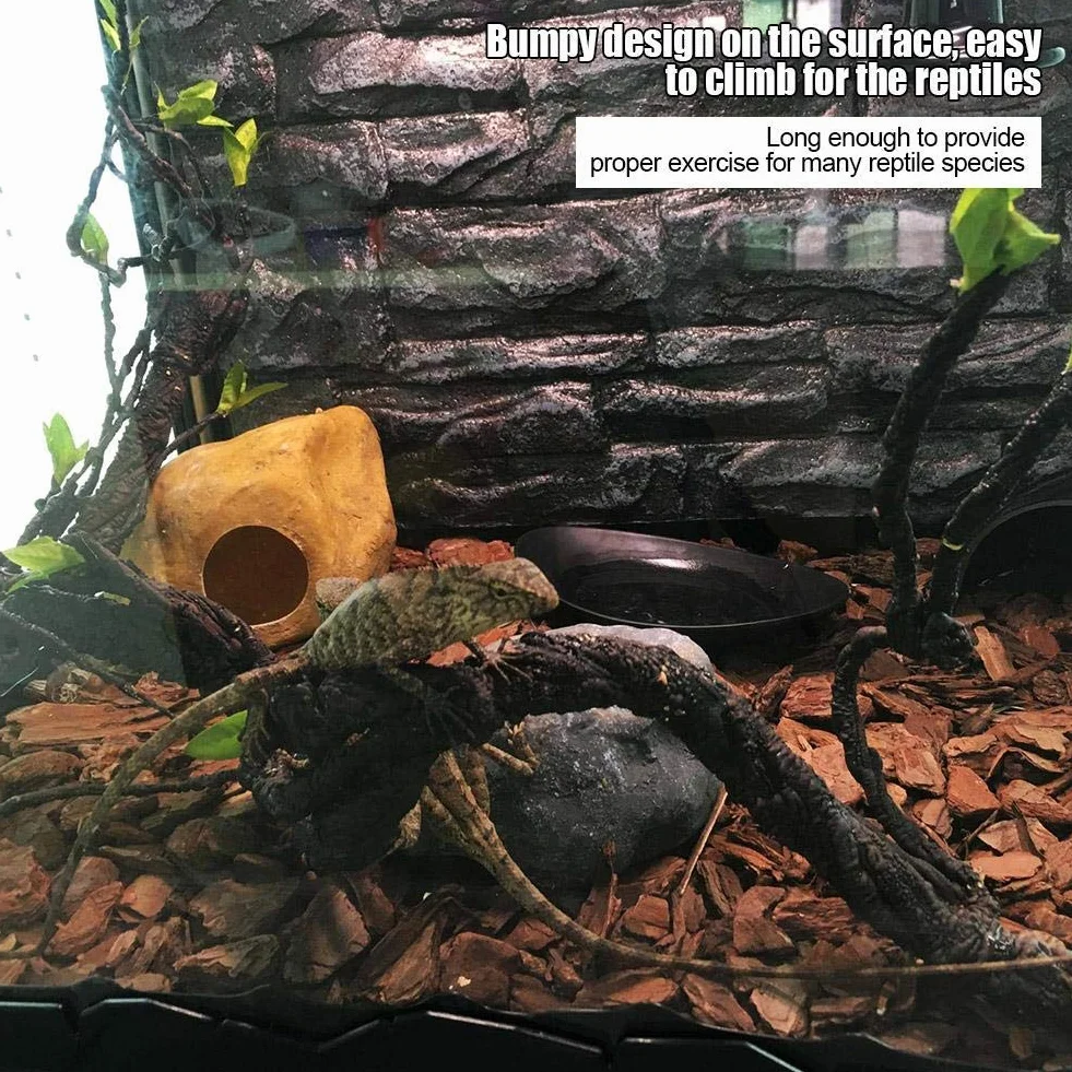 Vignes de Reptiles Grimpeur Artificiel Jungle Forest Bend Habitat pour Animaux de Compagnie Décor pour Serpents Grenouilles lézards(S)