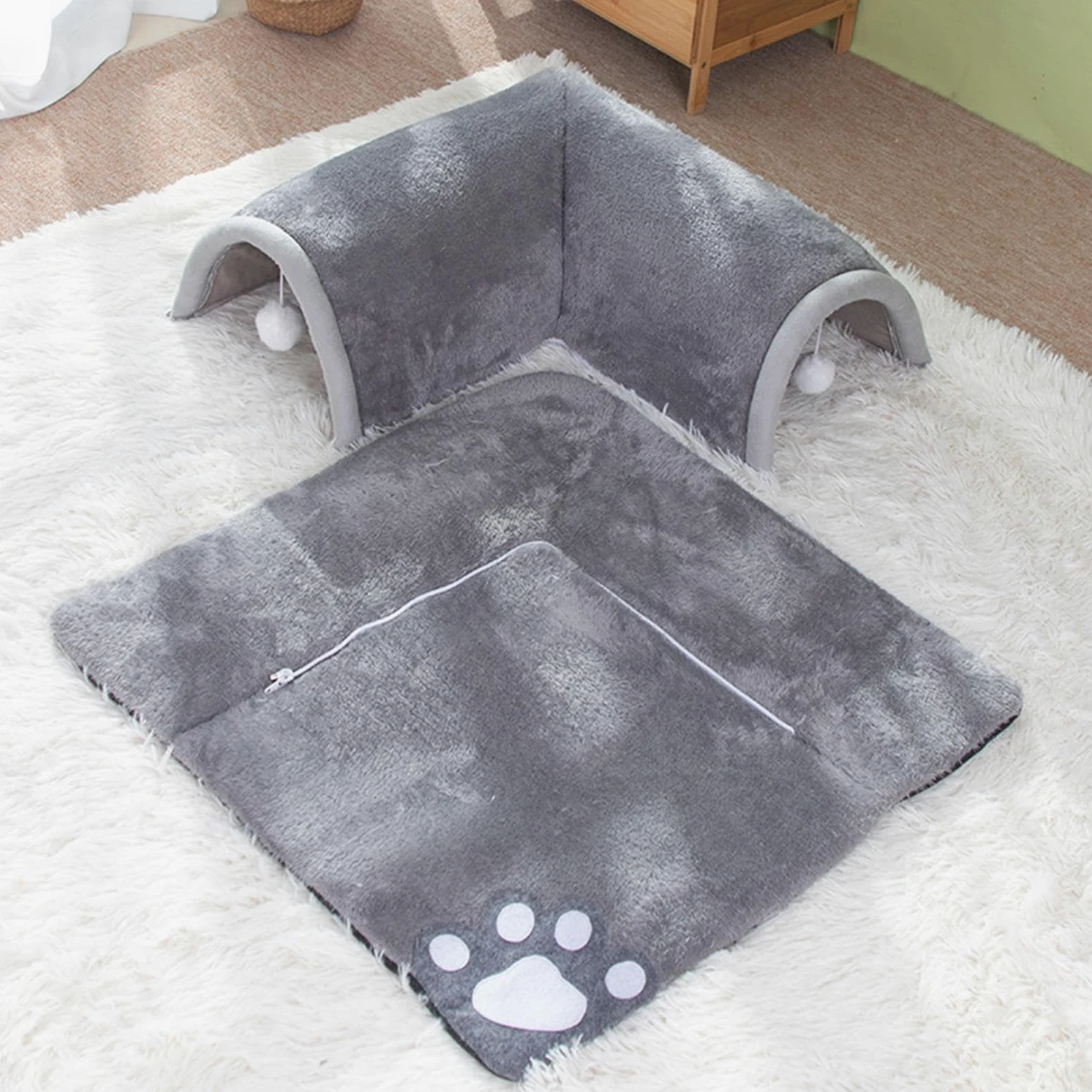 Tunnel pour chat - Jouet pour animal domestique - Nichoir portable | amovible pour petits animaux de compagnie, lapins, cochons d'Inde