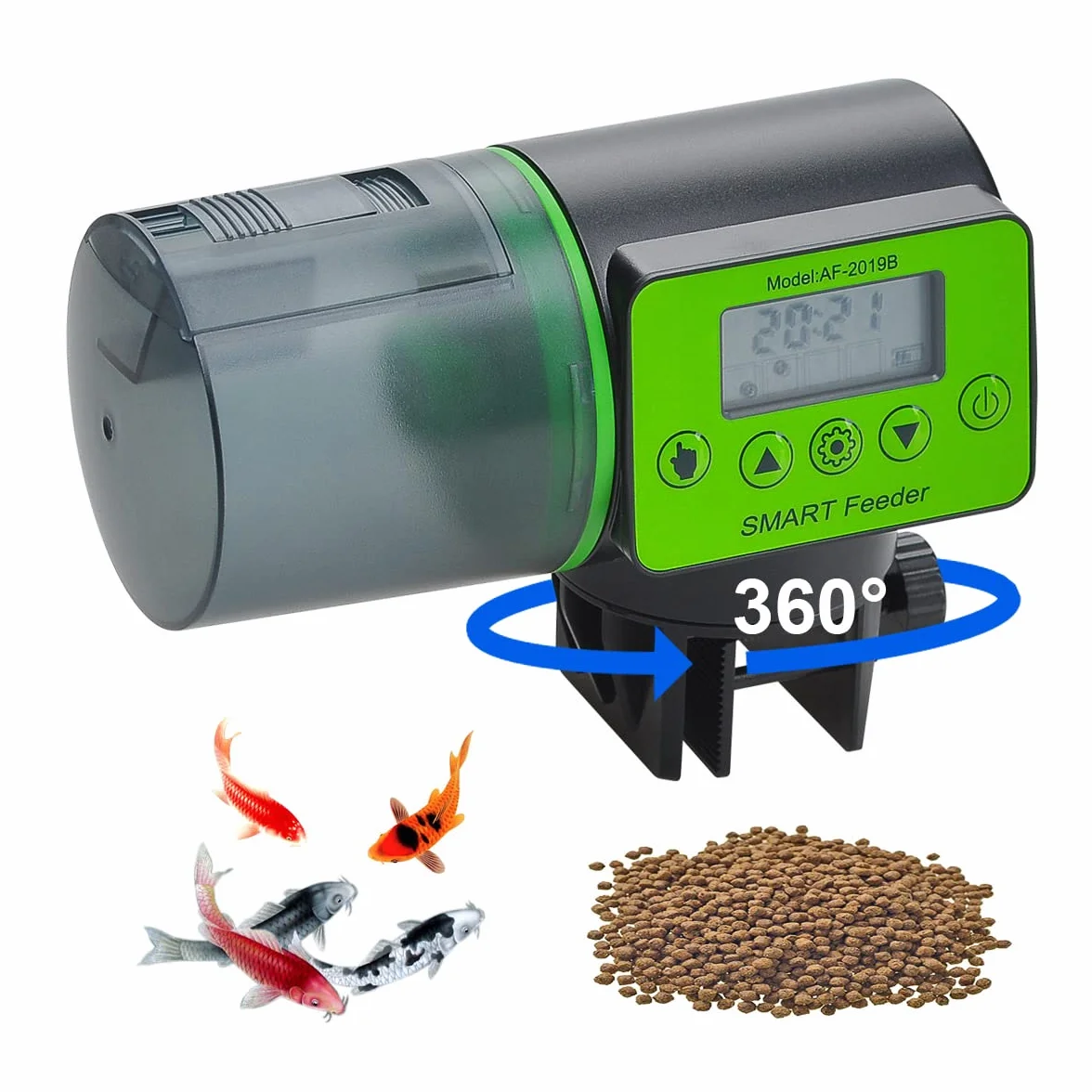 Podazz Distributeur automatique de nourriture pour aquarium résistant à l'humidité