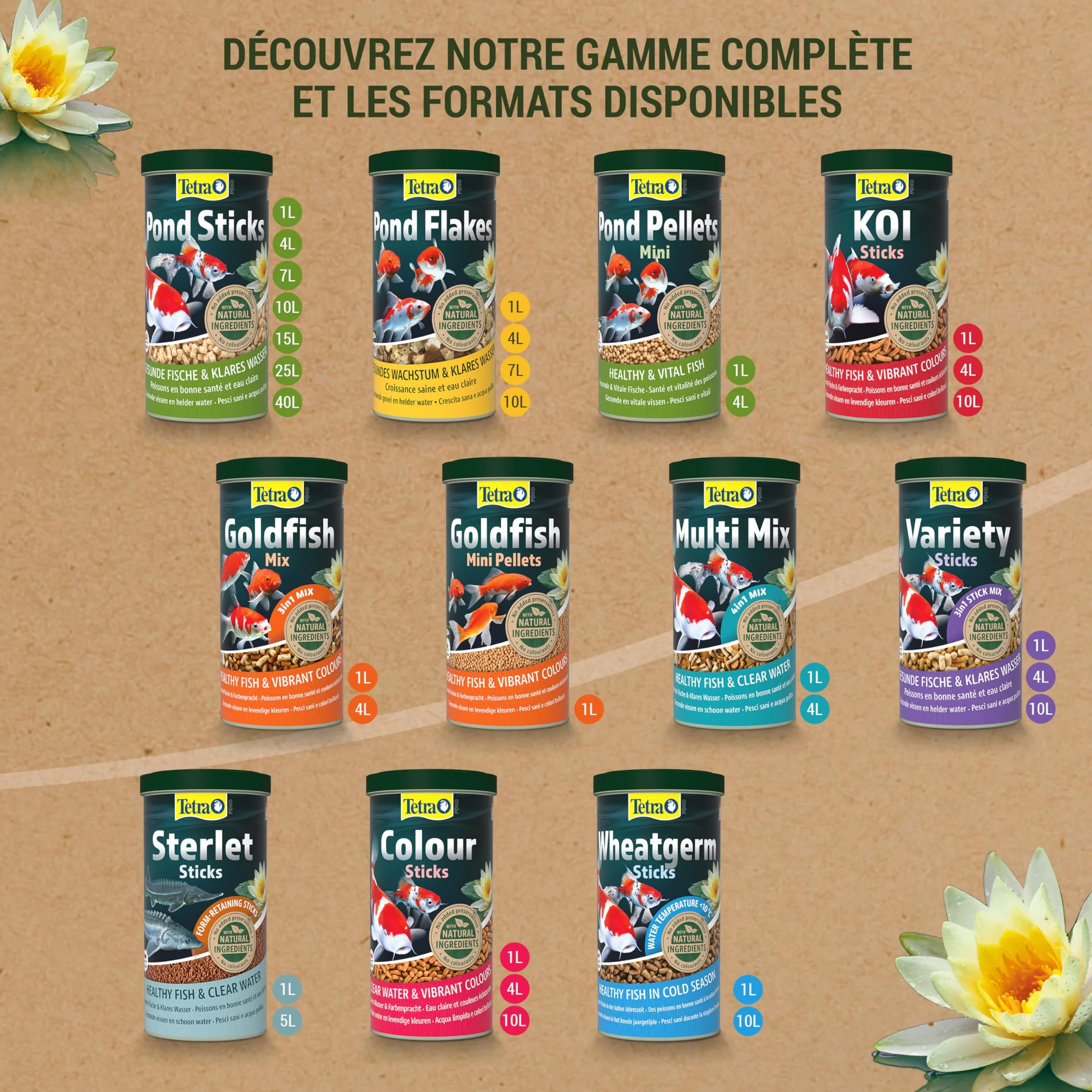 Tetra Pond Sticks Mini 1 L – Alimentation Quotidienne pour Poissons de Bassin