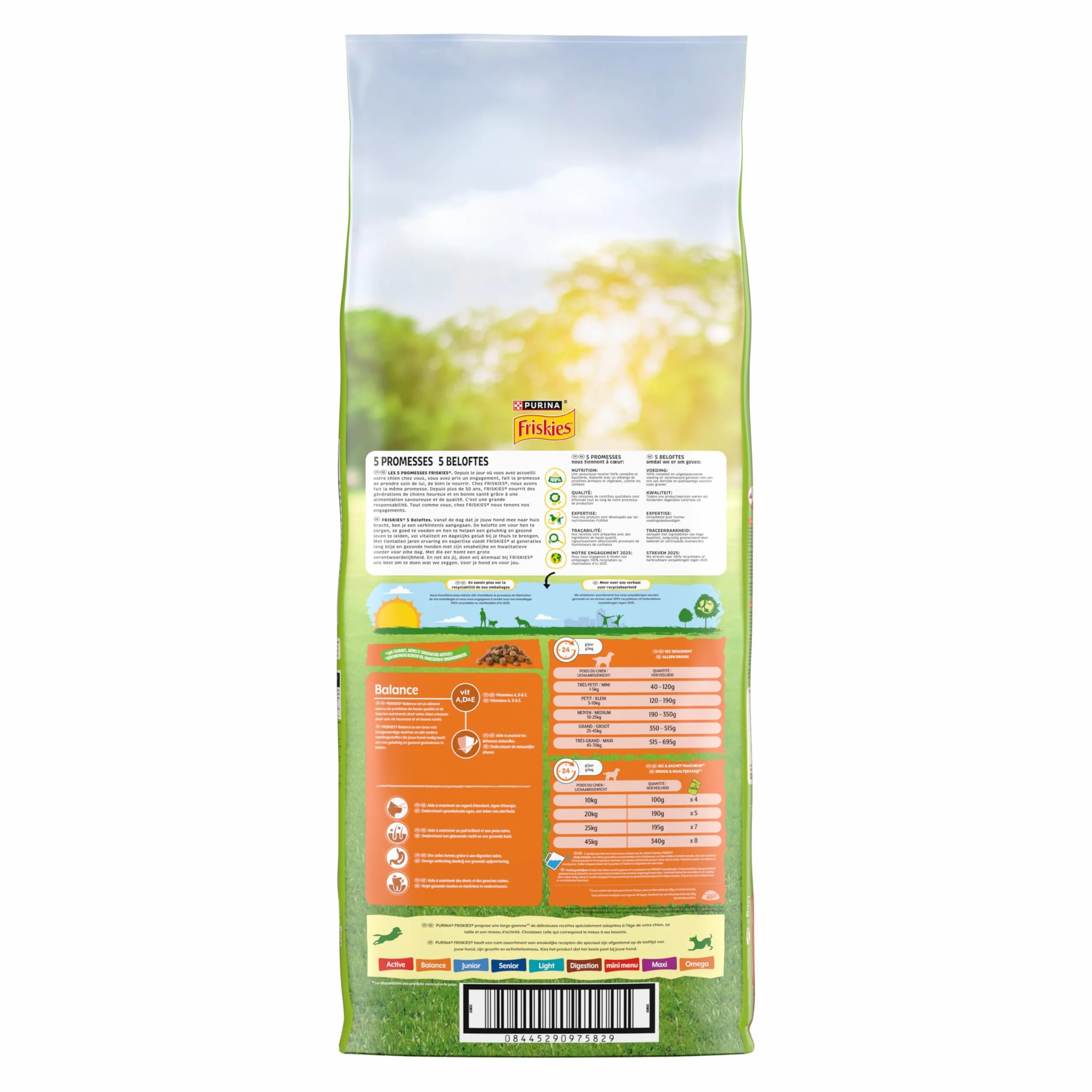 FRISKIES Balance Croquettes pour Chiens Adultes au Poulet, Boeuf et Légumes 12 kg