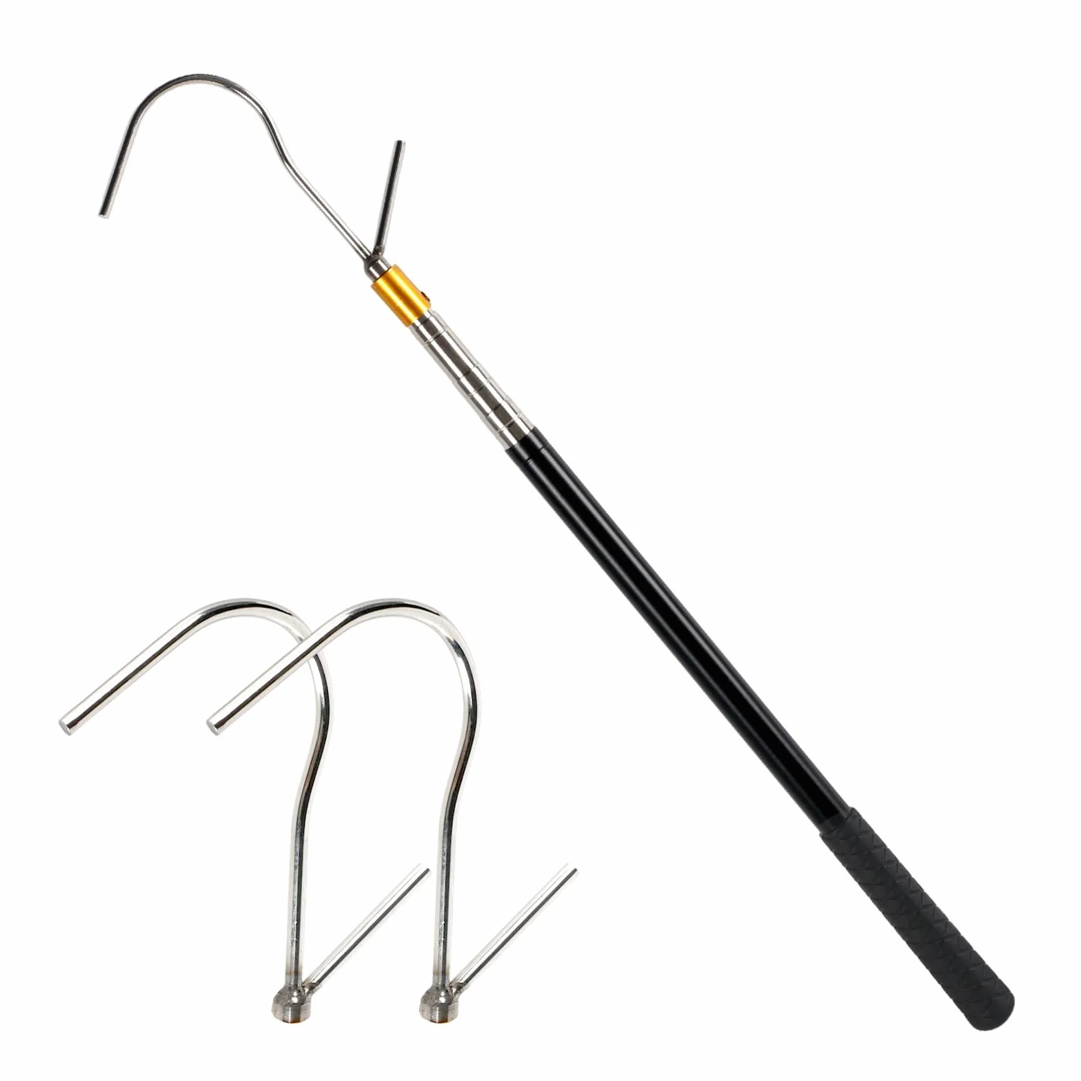 Perche Télescopique 41-150 cm Double Crochet Acier Inoxydable Ouvre-Auvent Camping Car