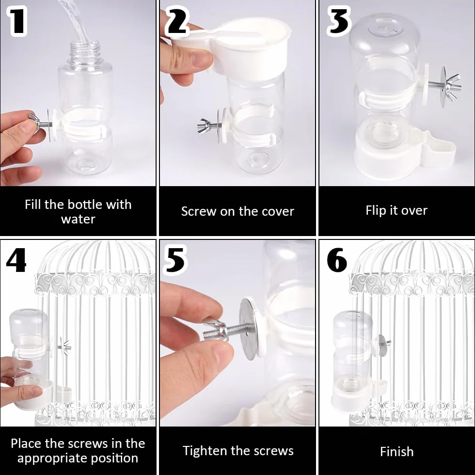 Distributeur Automatique d'eau pour Oiseaux 140ml Abreuvoir pour perruches Cockatiels Hamster