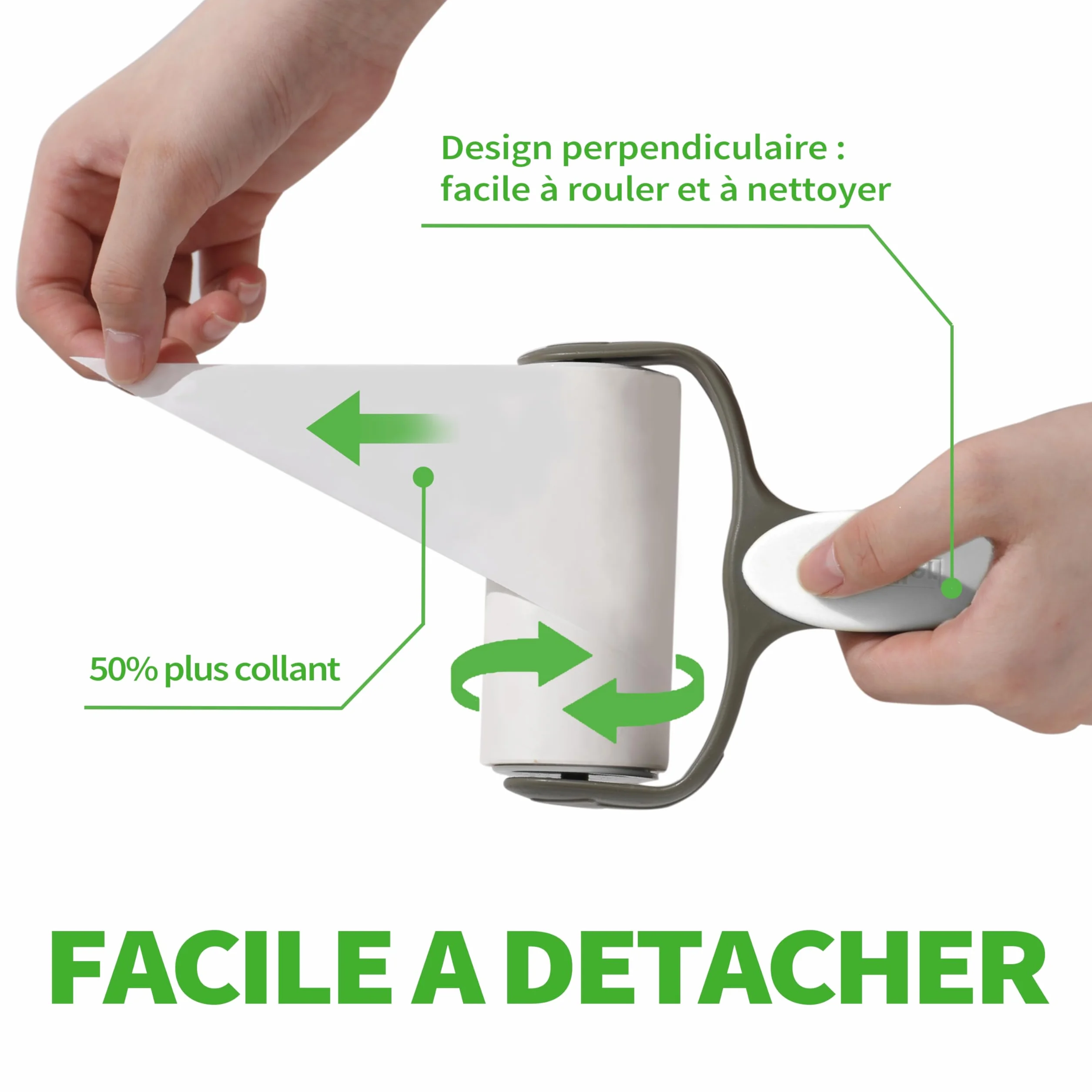 Rouleau Adhésif pour Poils d'Animaux 5 Recharges 300 Feuilles - Élimine Poils Chien Chat sur Vêtements Canapé