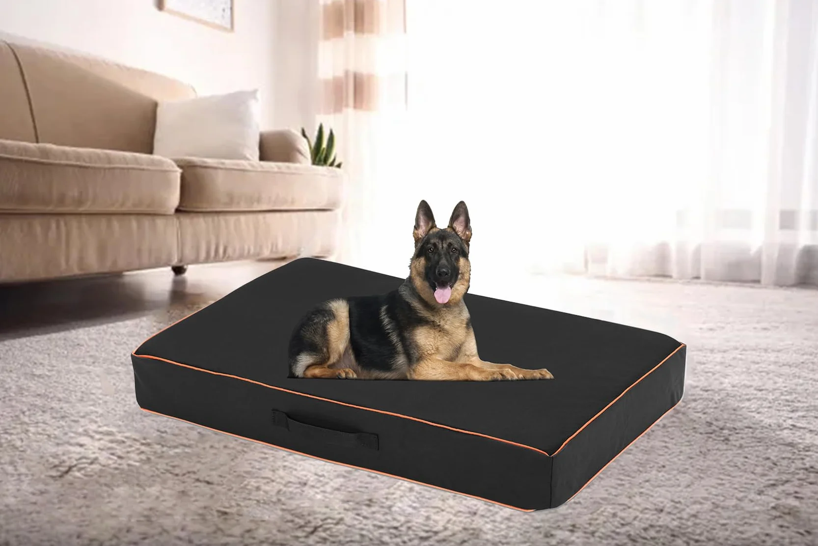 Leberna Housse de protection universelle imperméable lavable Oxford pour lit de chien noir L 111,8 x 81,3 x 10,2 cm