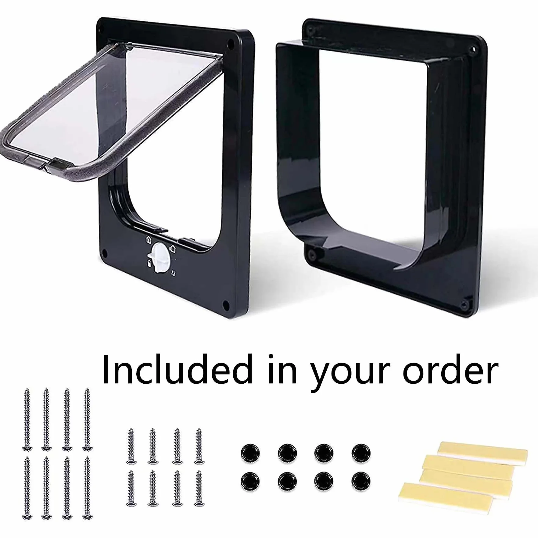 Chatière à fermeture rotative 4 voies pour petits chiens et chats