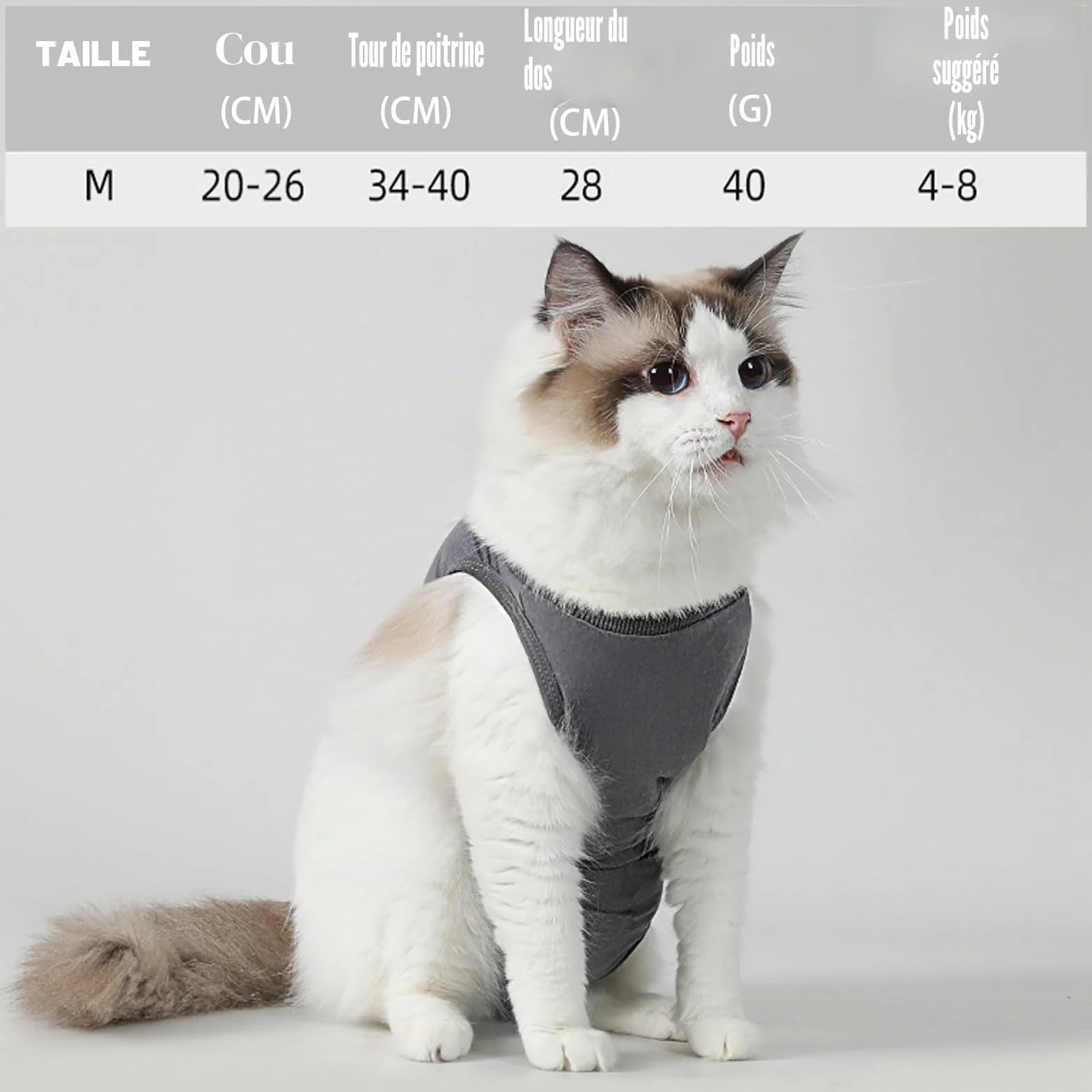 Combinaison de Récupération pour Chat Après Stérilisation Gilet 2 PCS Body Post Opératoire