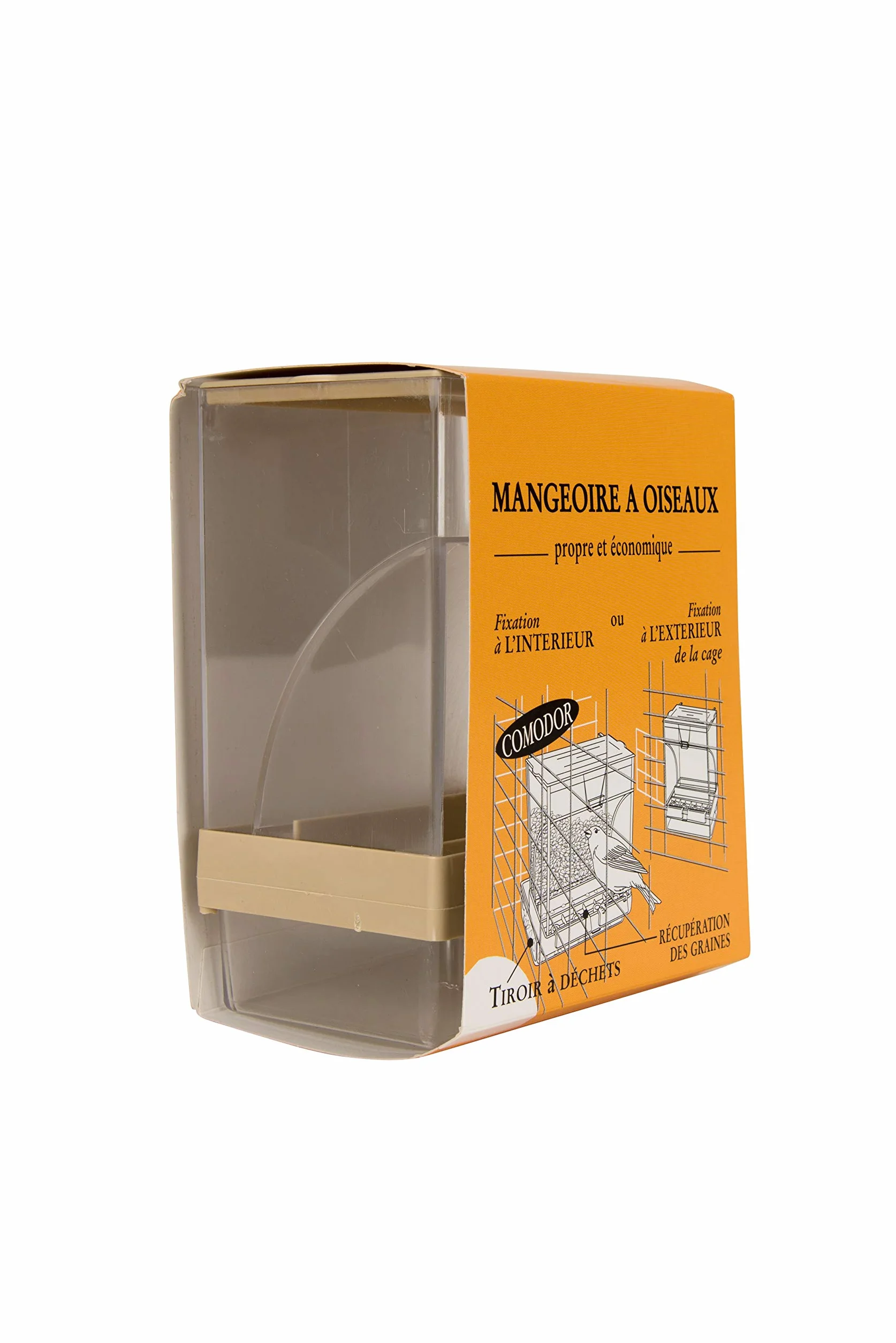 Mangeoire Oiseaux Anti-Gaspillage 10.5x8.2x14.5cm avec Bac de Récupération des Graines et Tiroir à Déchets