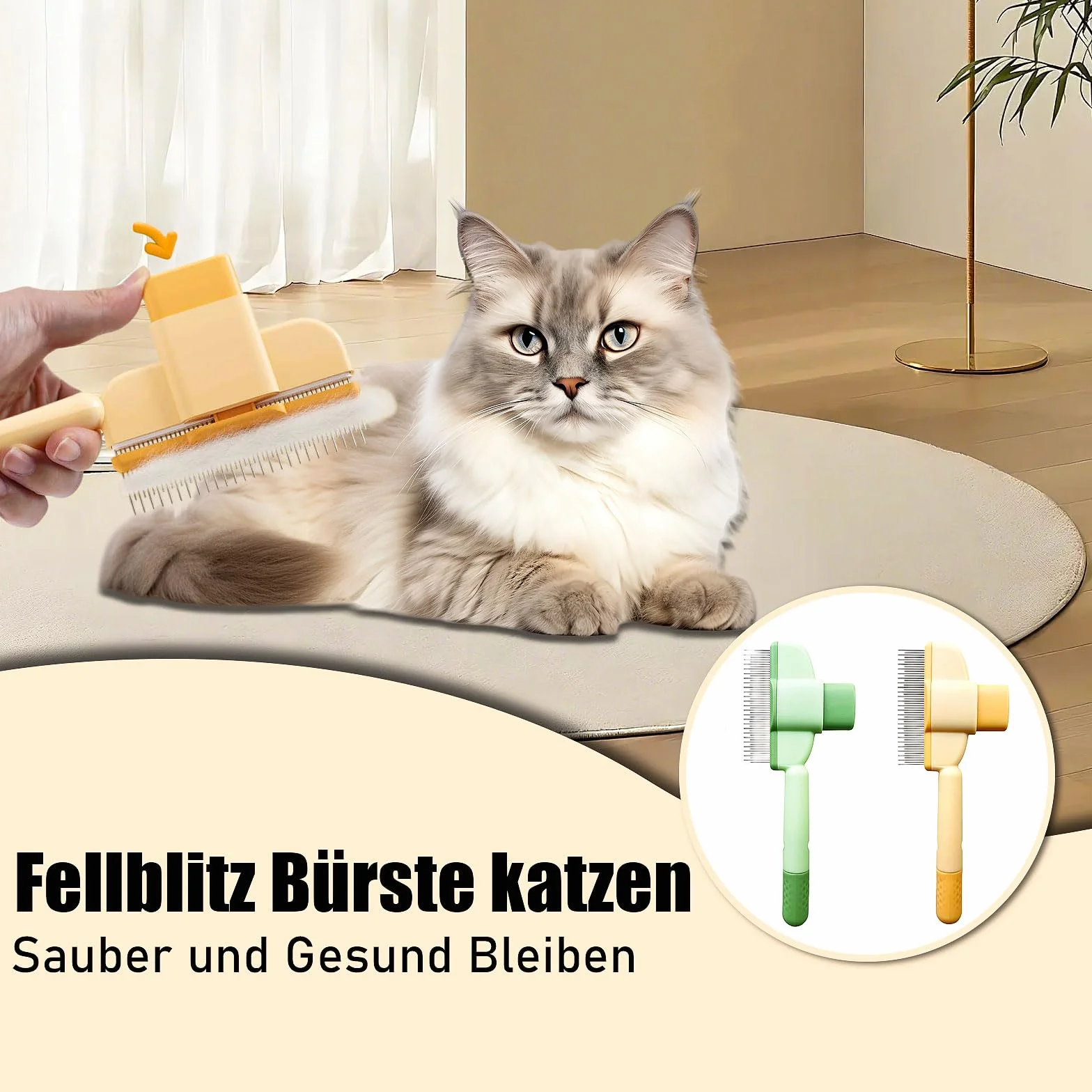 Brosse pour Chat 2 Pièces, Peigne Attrape'poils, Brosse Activ Pet, Toilettage Doux et Efficace