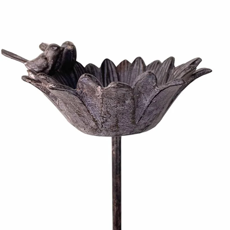 Pique Oiseau en Fonte et Acier Patinée Marron 15x18,5x118cm