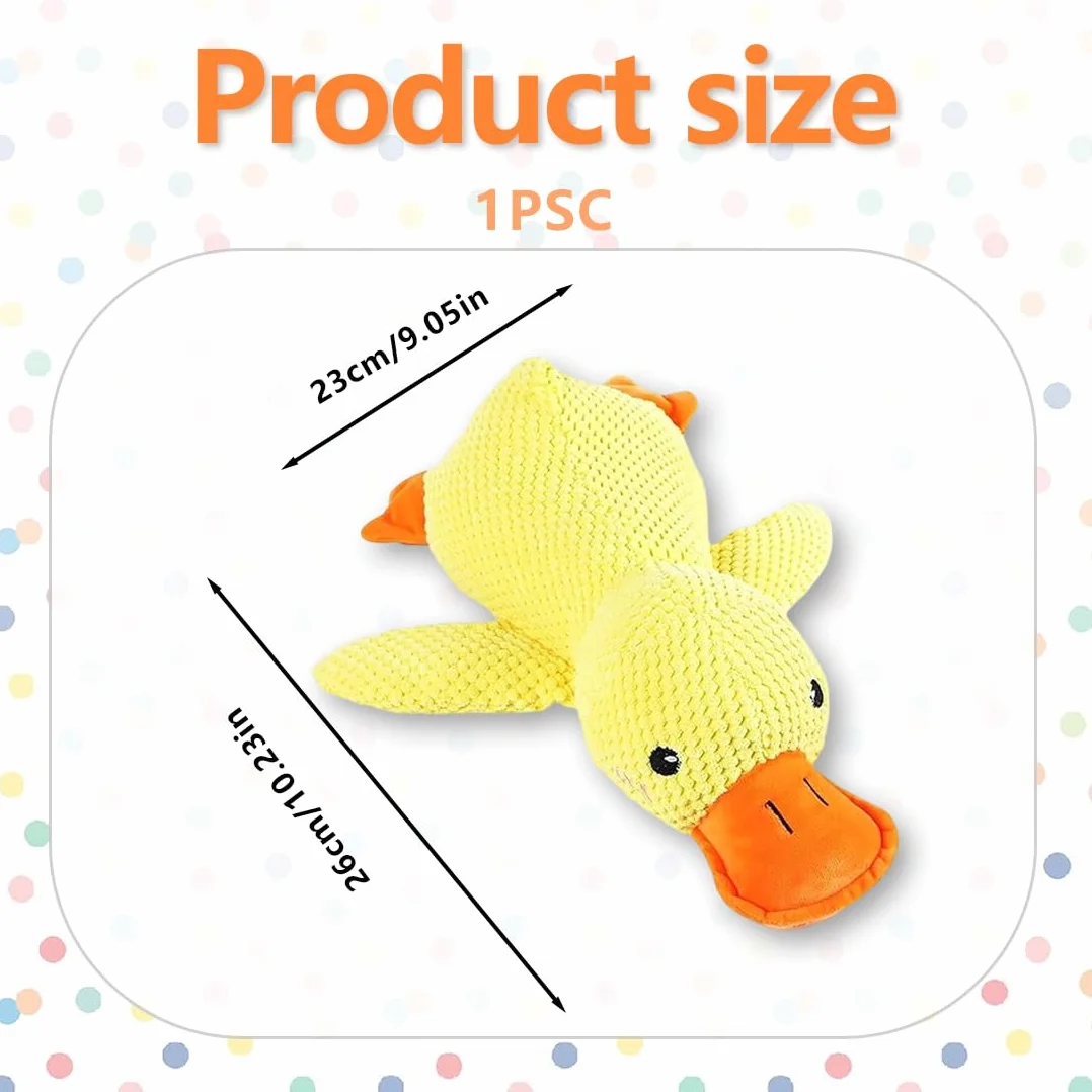 Peluche Anti-Stress Ente pour Chien Indestructible avec Design Sécurisé Jaune