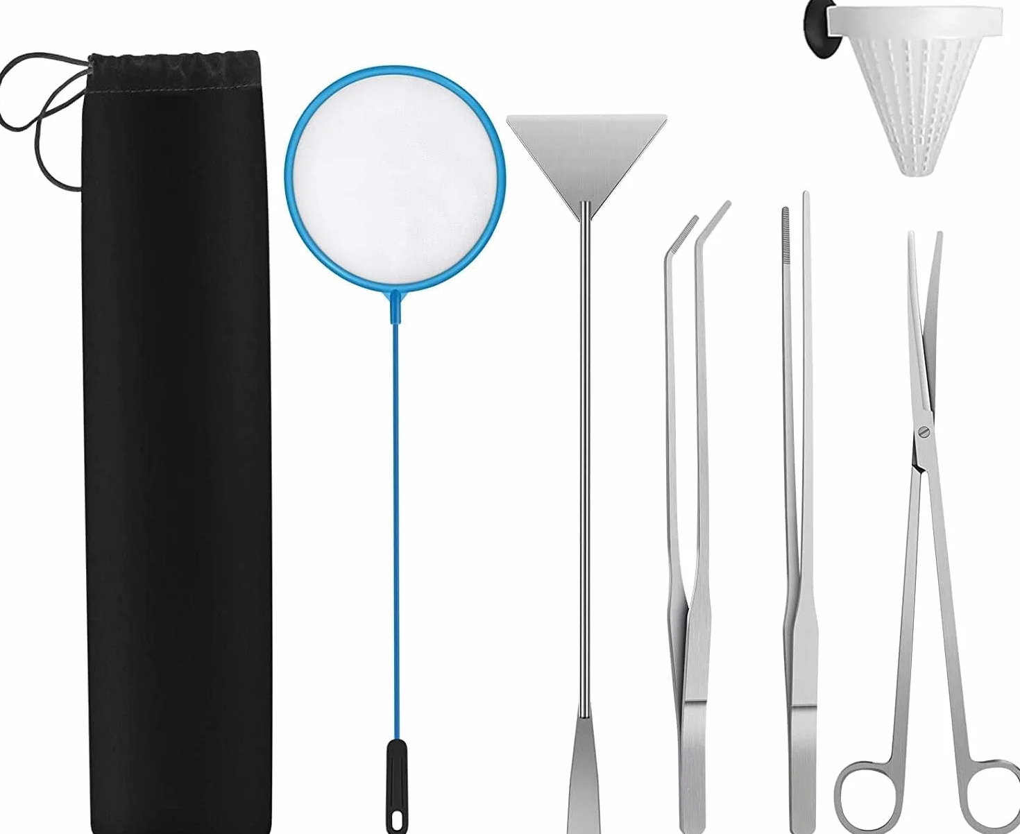 6 Pièces Outil Aquarium Acier Inoxydable 6 en 1 Aquascaping Tools