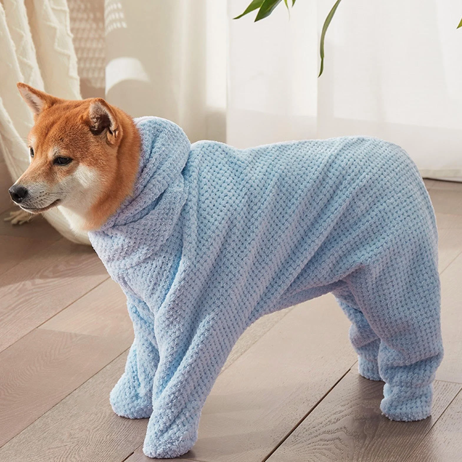 Peignoir de bain pour chien à séchage rapide, serviette absorbante, enroulé, accessoires de bain