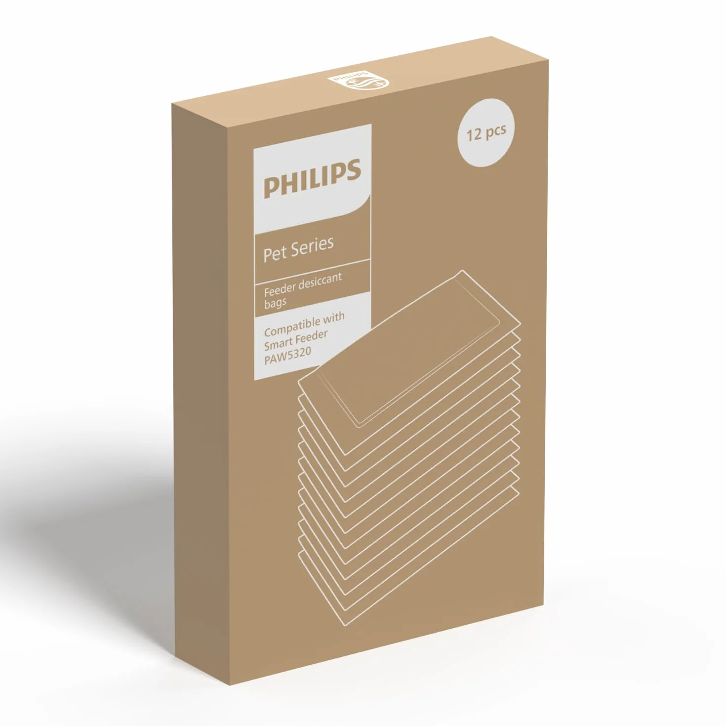 Sachets Contrôle d'Humidité Philips Pet Series Feeder (Sachet Déshydratant) - Paquet de 12 - Inodores et Non Toxiques. Garantissent la Fraîcheur à Chaque Bouchée. En Gel de Silice. Blanc (PAW0020/01)