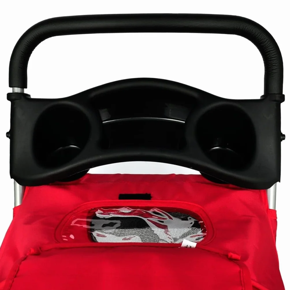 vidaXL Poussette pour Animaux Chariot avec Freins Rouge