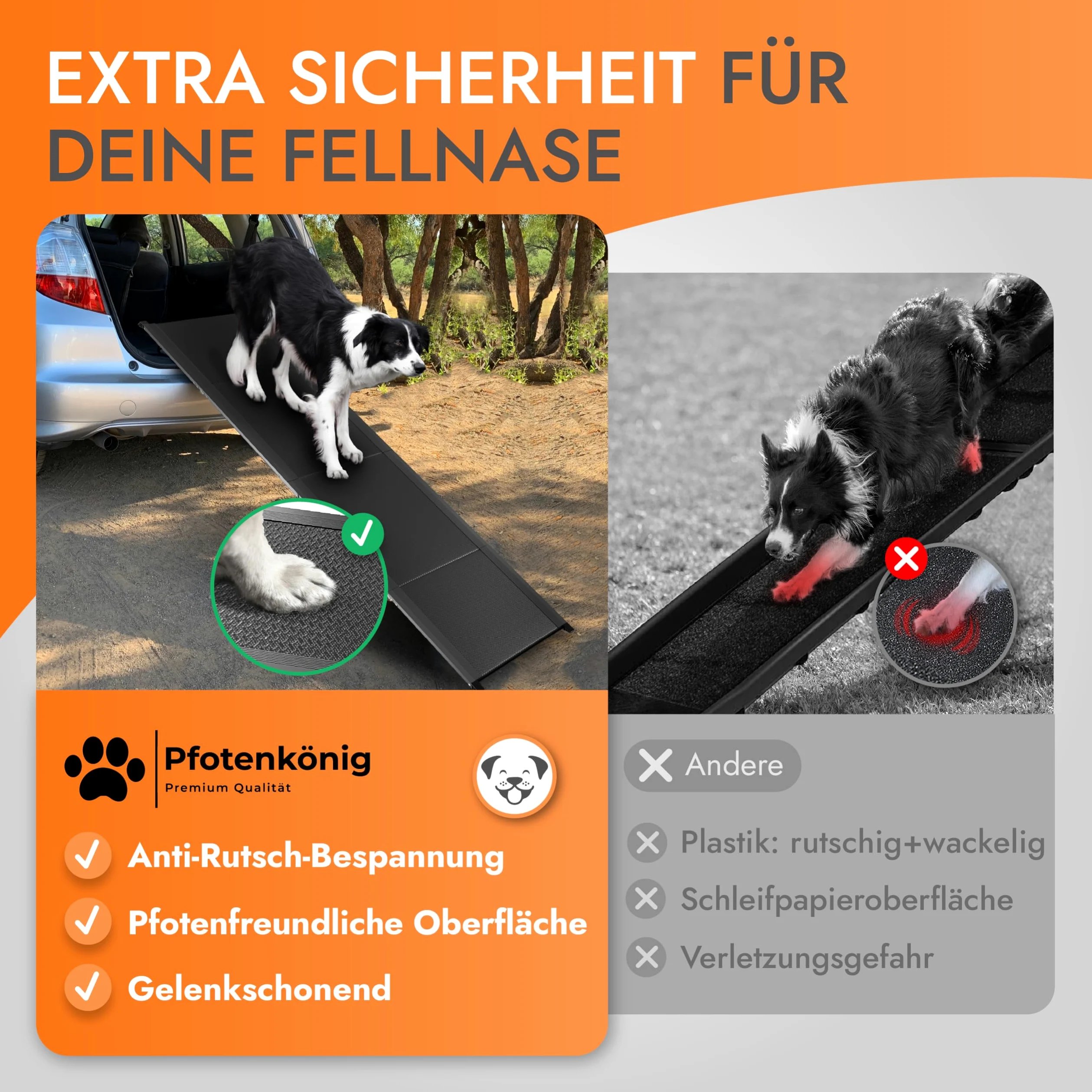 Rampe pour chien - 1,80 m - Ultra longue - Rampe d'entrée - Pliable - Antidérapante - En aluminium léger - Convient pour tous les véhicules