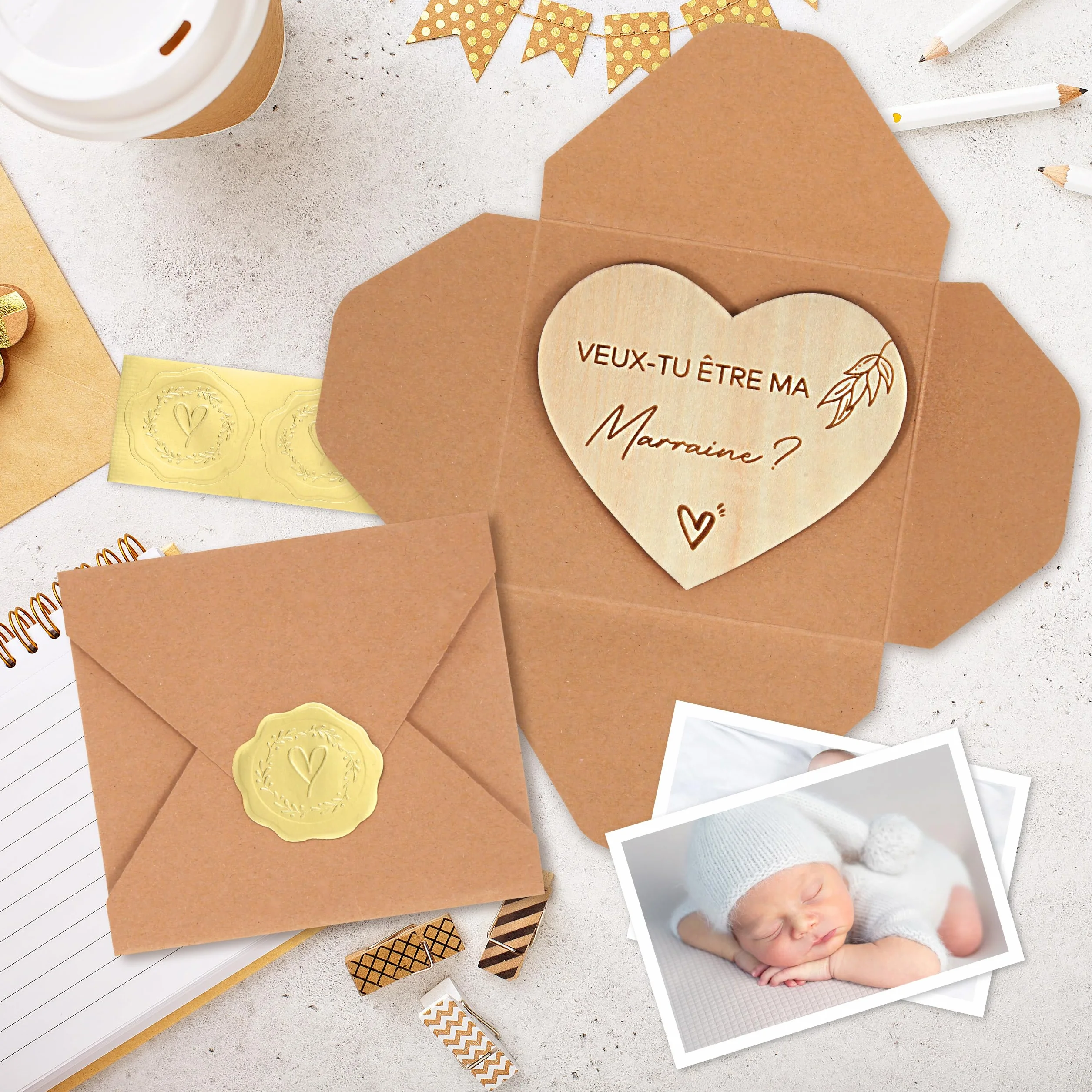 Cadeau Parrain Marraine, 2Pcs Veux-tu être ma Marraine