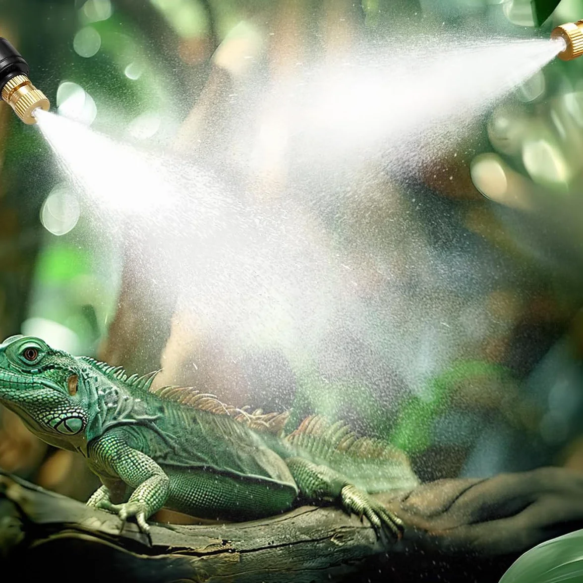Système de brumisation réglable 360° pour réservoir de forêt tropicale, pulvérisateur automatique intelligent pour boîte à tortues