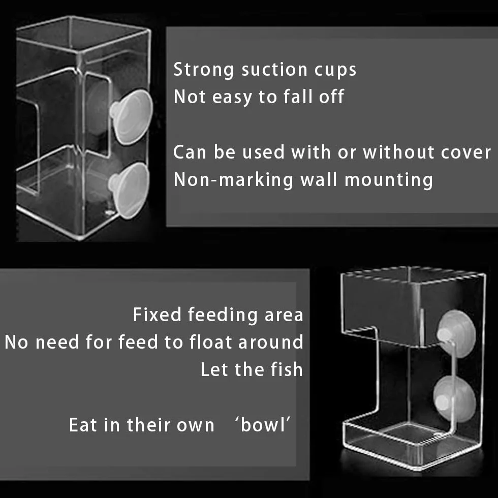 Distributeur Nourriture Poisson Anneau Carré Transparent Aquarium Accessoire Anti-Flottement