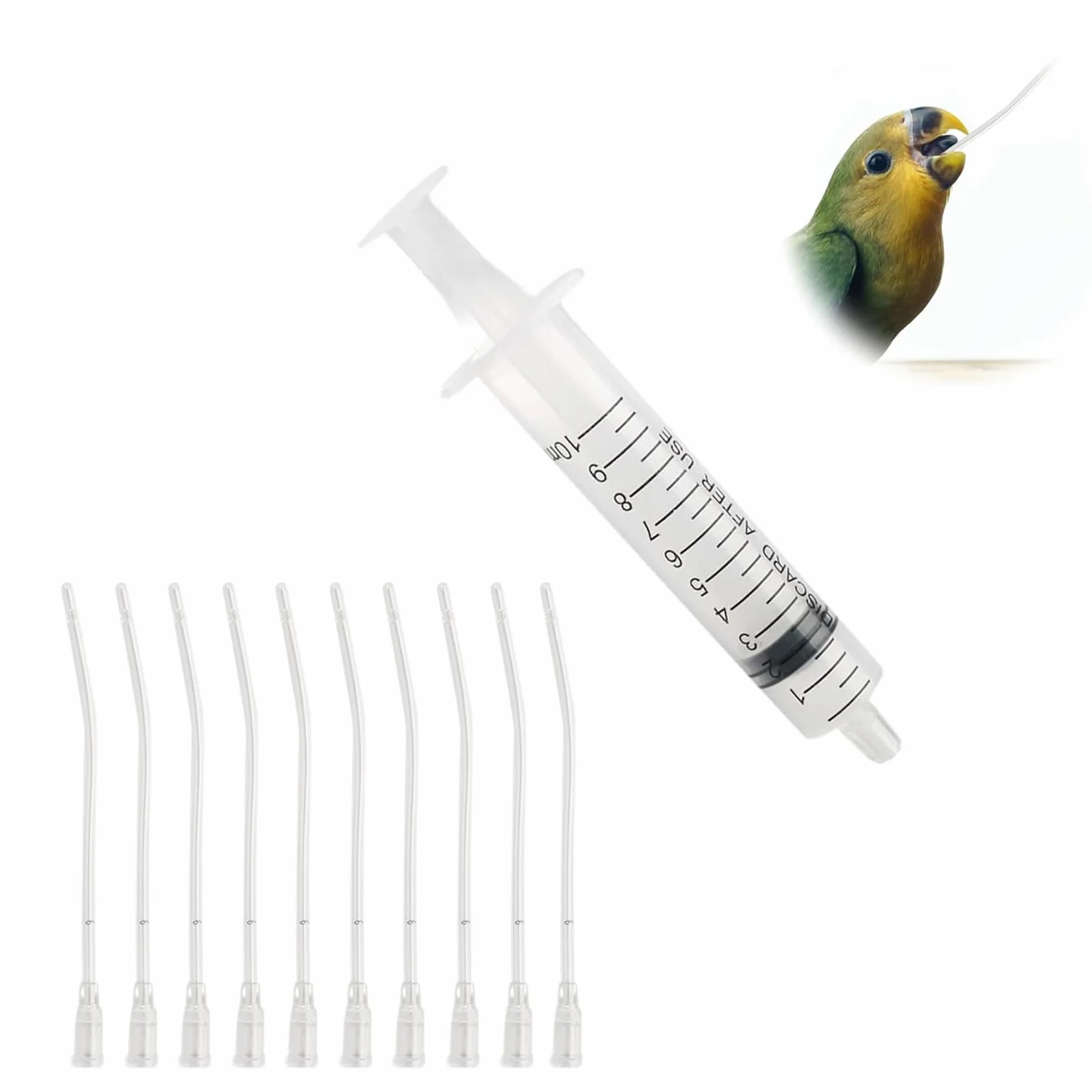 Kit d'alimentation pour Bébé Oiseau 10 ML Seringue avec Tubes pour Perroquets Petits Animaux