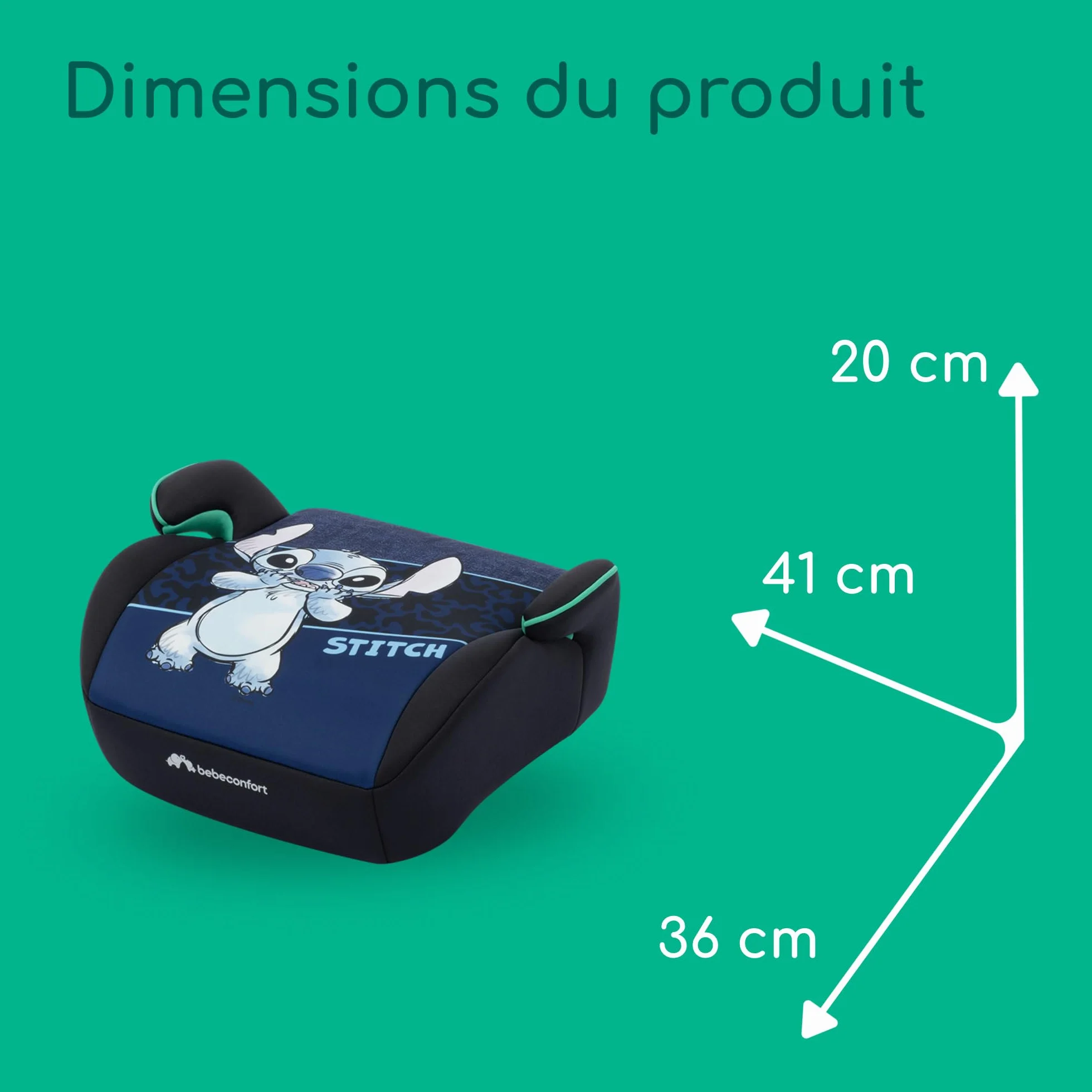 Bebeconfort Disney Manga i-Safe Rehausseur Voiture Enfant Siège Auto Stitch 6-12 ans 128-150 cm 22-36 kg Léger