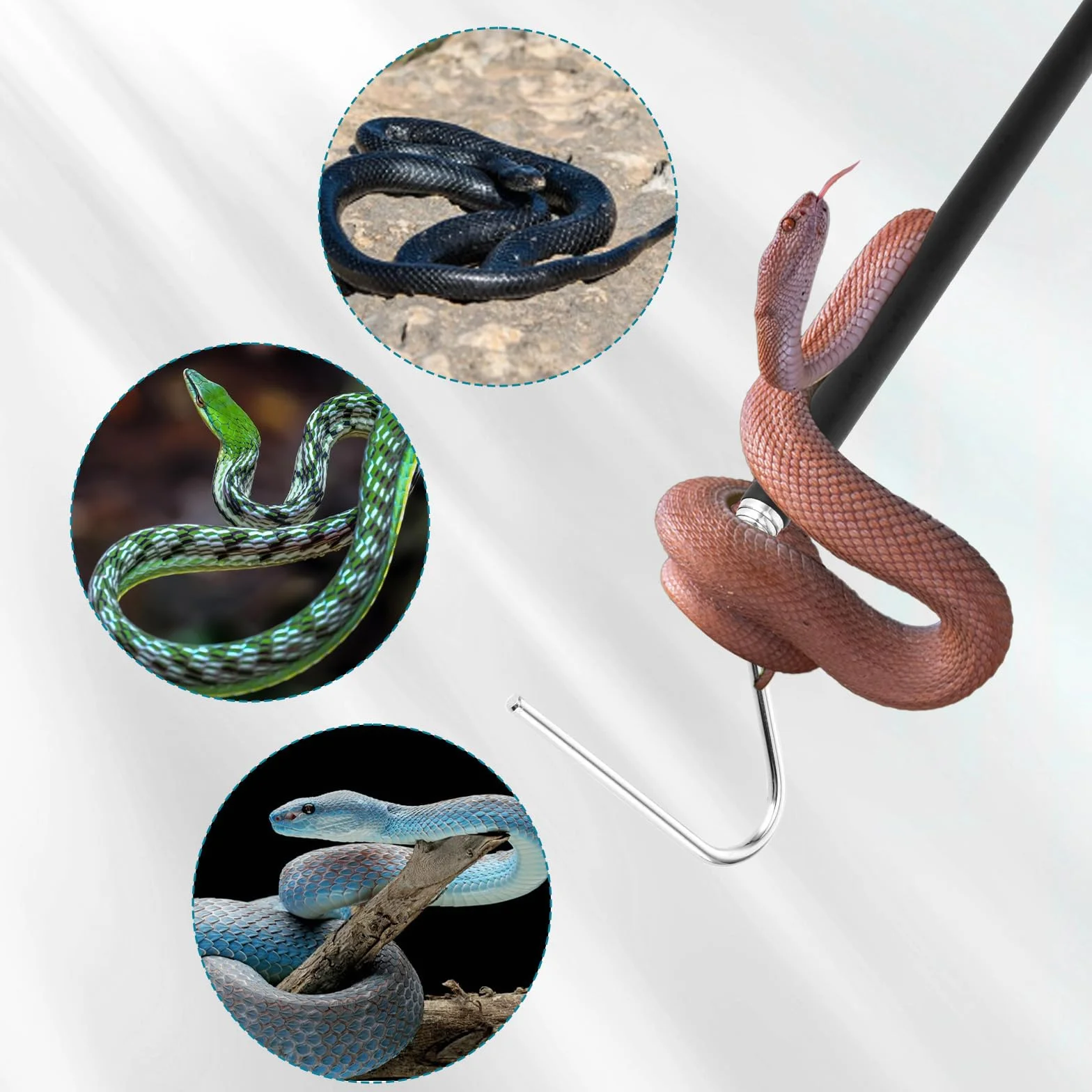 Hameçon serpent extensible en acier inoxydable 68,6 cm outil de manutention pour ramassage