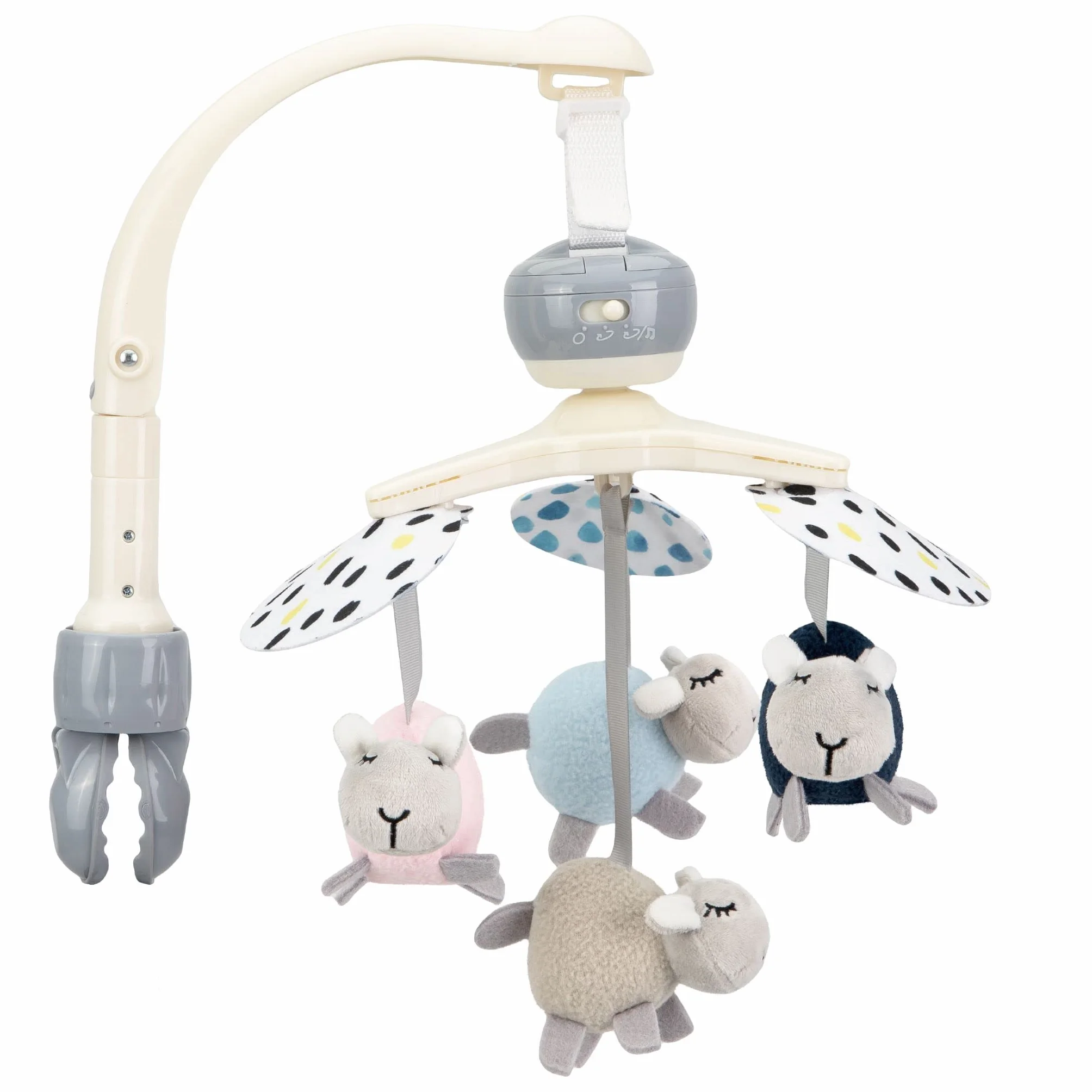 MoMi KIKI Carrousel mobile pour bébé 4 jouets sensoriels 5 mélodies bruit blanc 0-5 mois