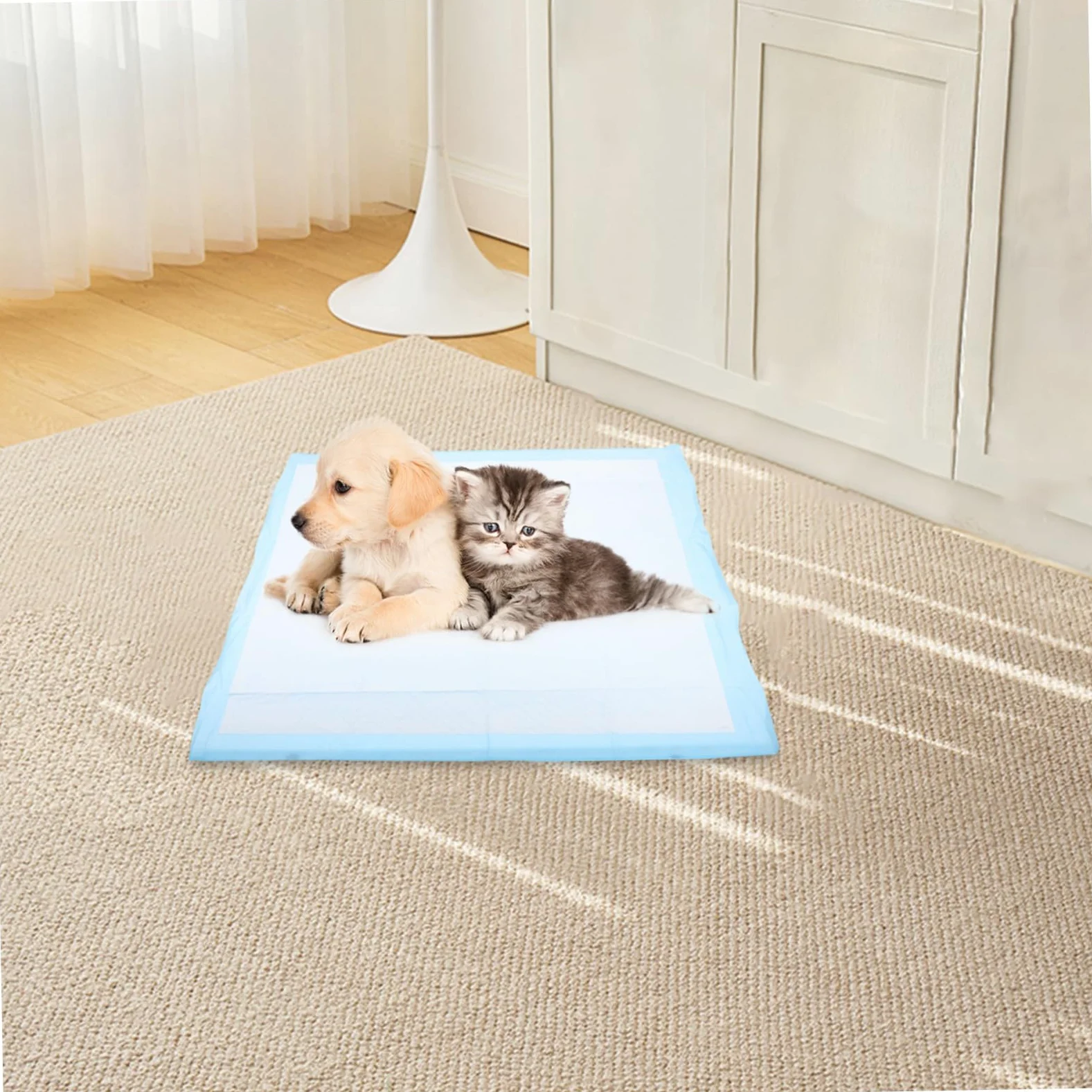 BESTonZON Alèse pour Chiot Ultra Absorbante, Lot 1, Non Tissé, 60x60 Cm | Chiens D’intérieur et Usage Quotidien, Aide à Garder le Sol Propre, Format L