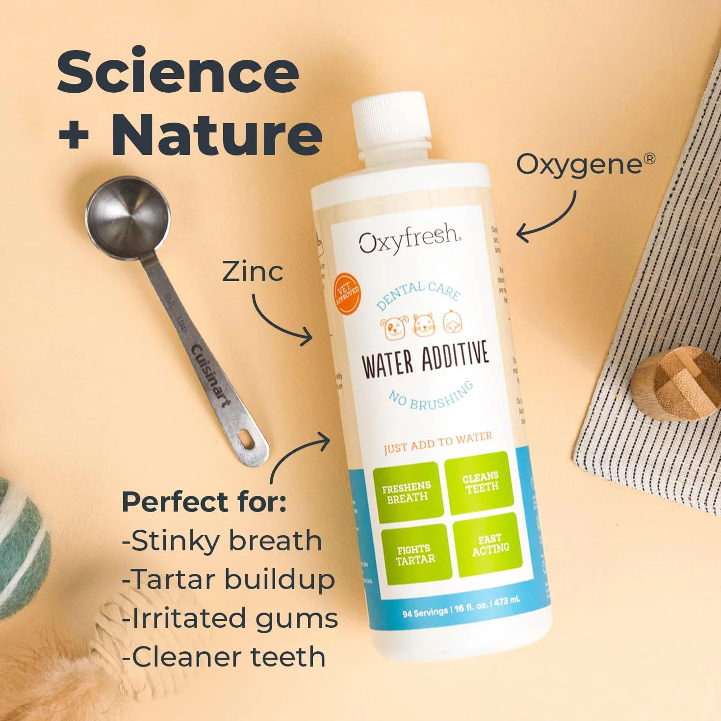 Oxyfresh Premium pour Animal Domestique Soin Dentaire Solution pour la Mauvaise haleine et Les Caries