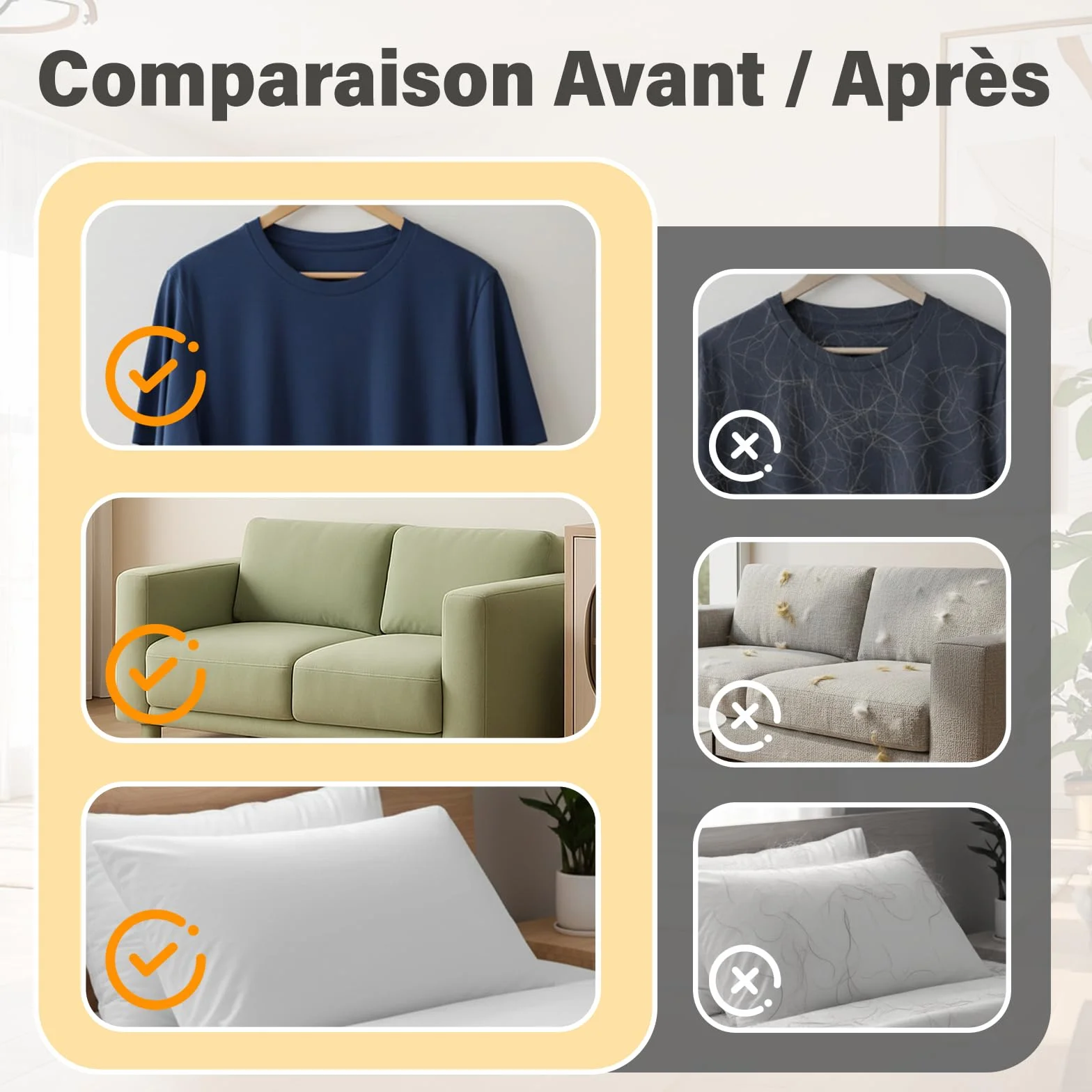 Gant Anti Poils Animaux Amélioré Réutilisable Électrostatique pour Meubles, Vêtements & Tapis